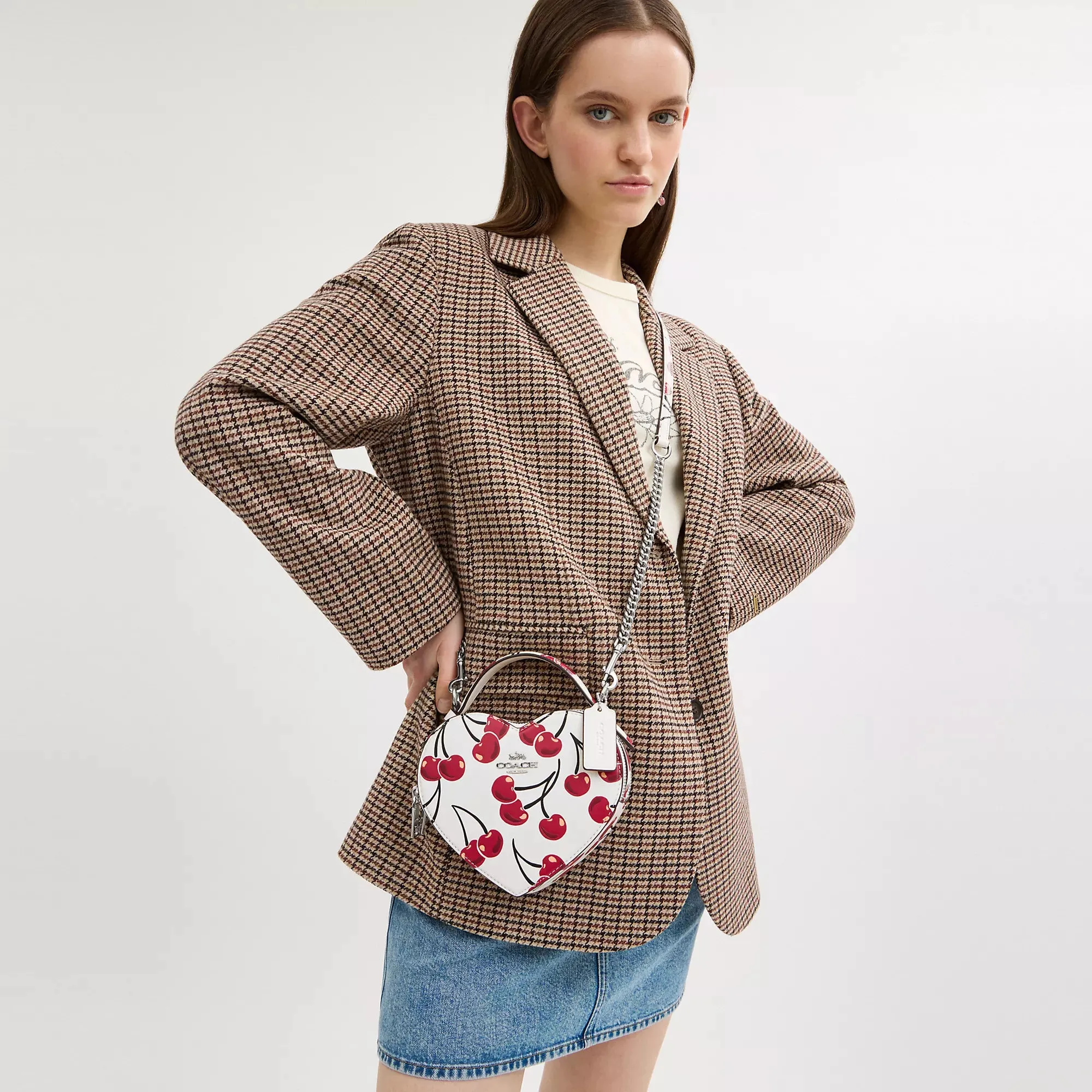 Coach Outlet Heart Crossbody Bag With Cherry Print