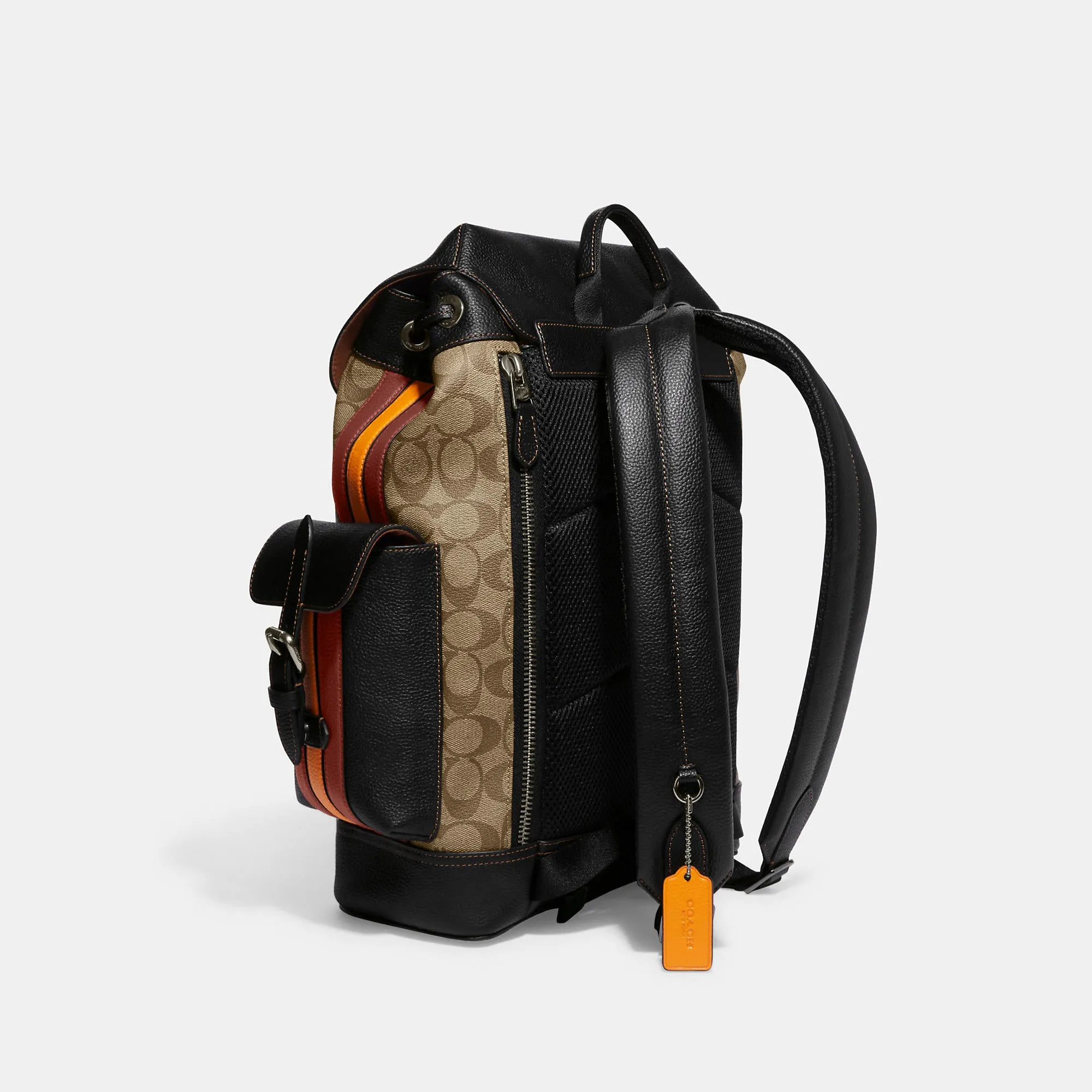 Coach Outlet Hudson Backpack In Signature Canvas With Varsity Stripe