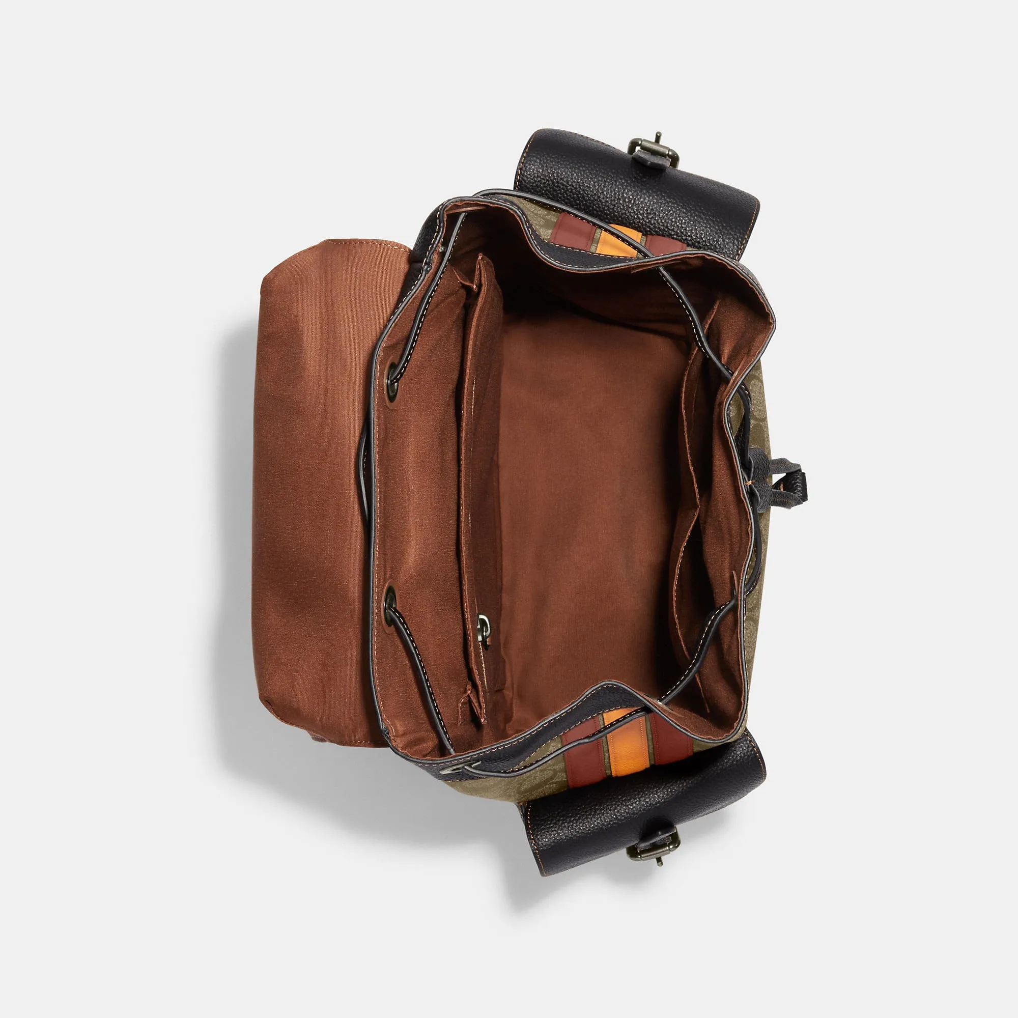 Coach Outlet Hudson Backpack In Signature Canvas With Varsity Stripe