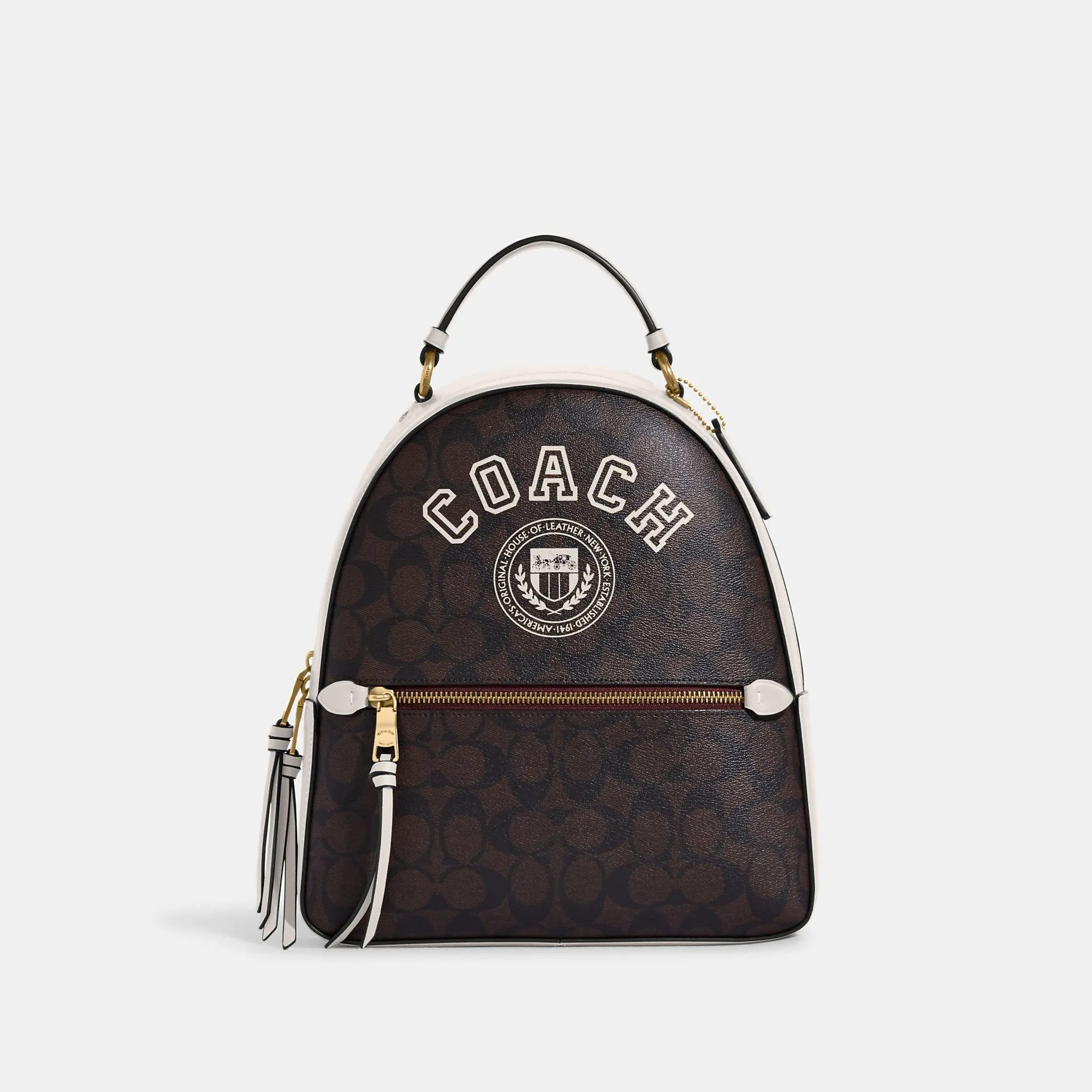 Coach Outlet Jordyn Backpack In Signature Canvas With Varsity Motif