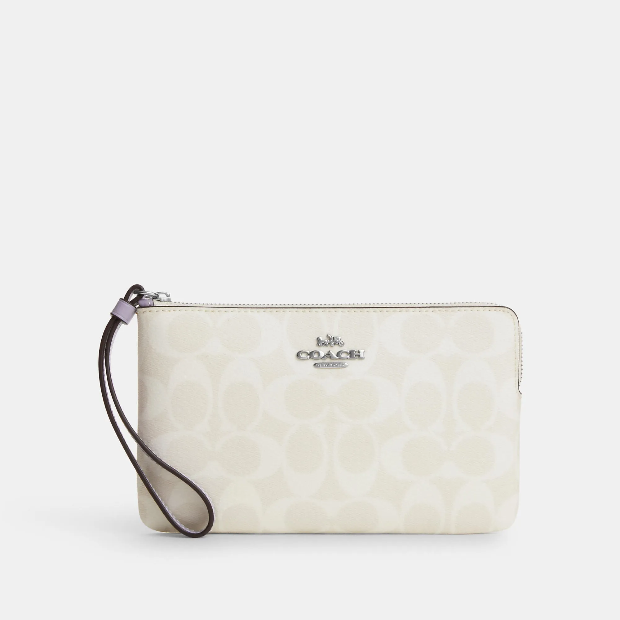 Coach Outlet Large Corner Zip Wristlet In Signature Canvas