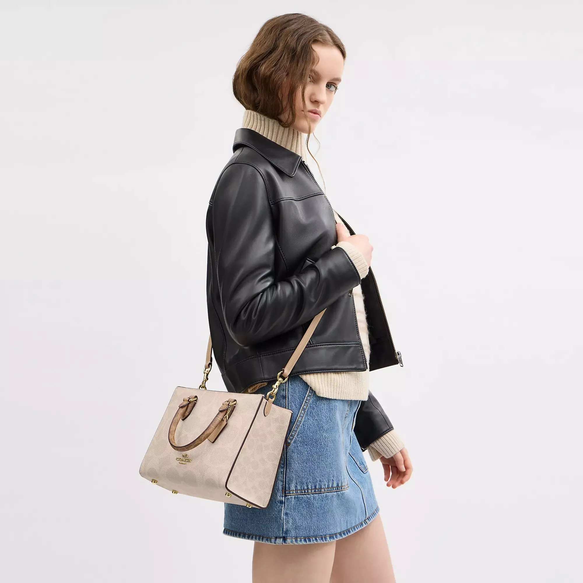 Coach Outlet Maggie Small Tote Bag In Blocked Signature Canvas