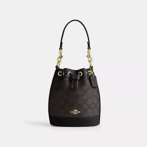 Coach Outlet Mini Bucket Bag In Signature Canvas