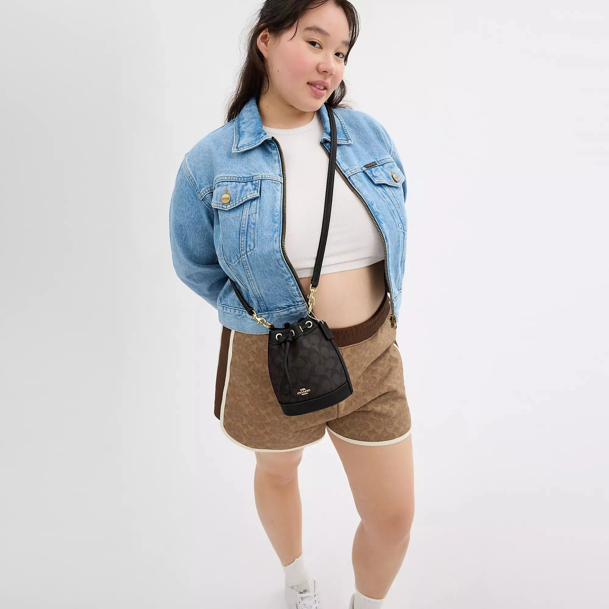 Coach Outlet Mini Bucket Bag In Signature Canvas