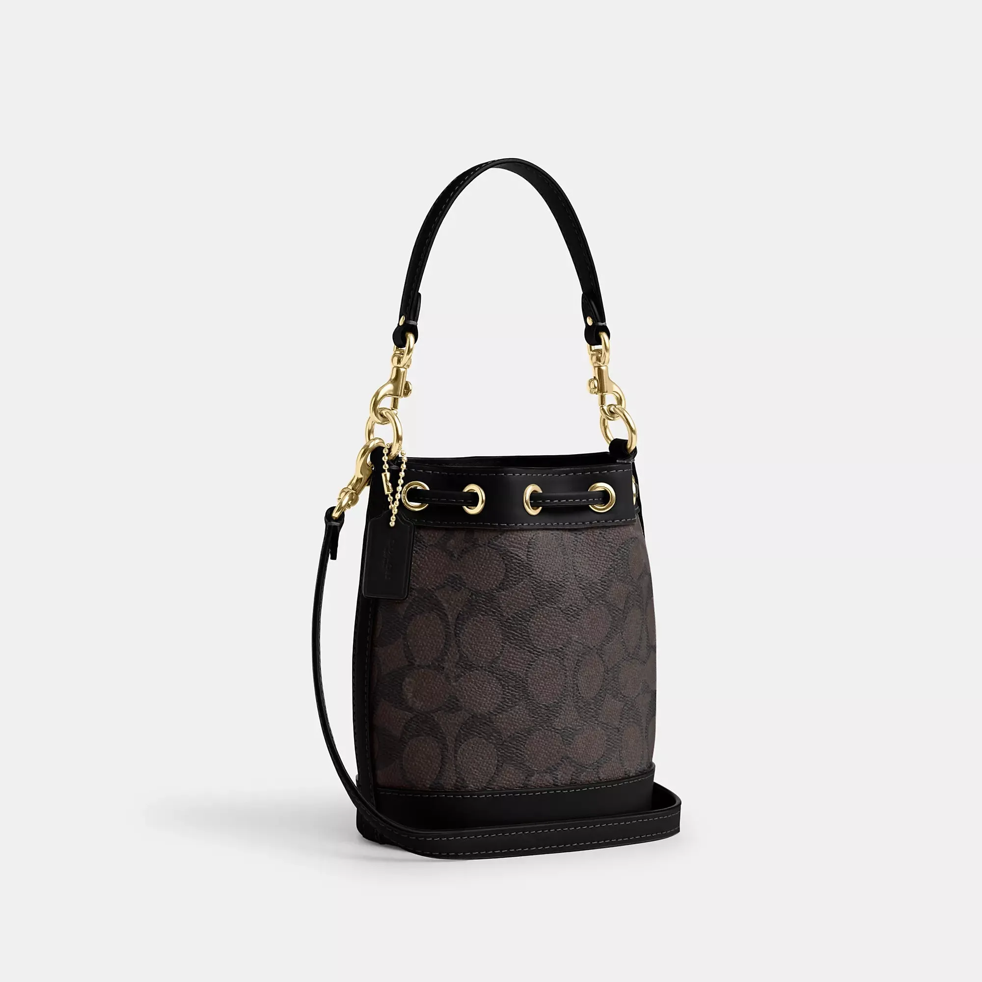 Coach Outlet Mini Bucket Bag In Signature Canvas