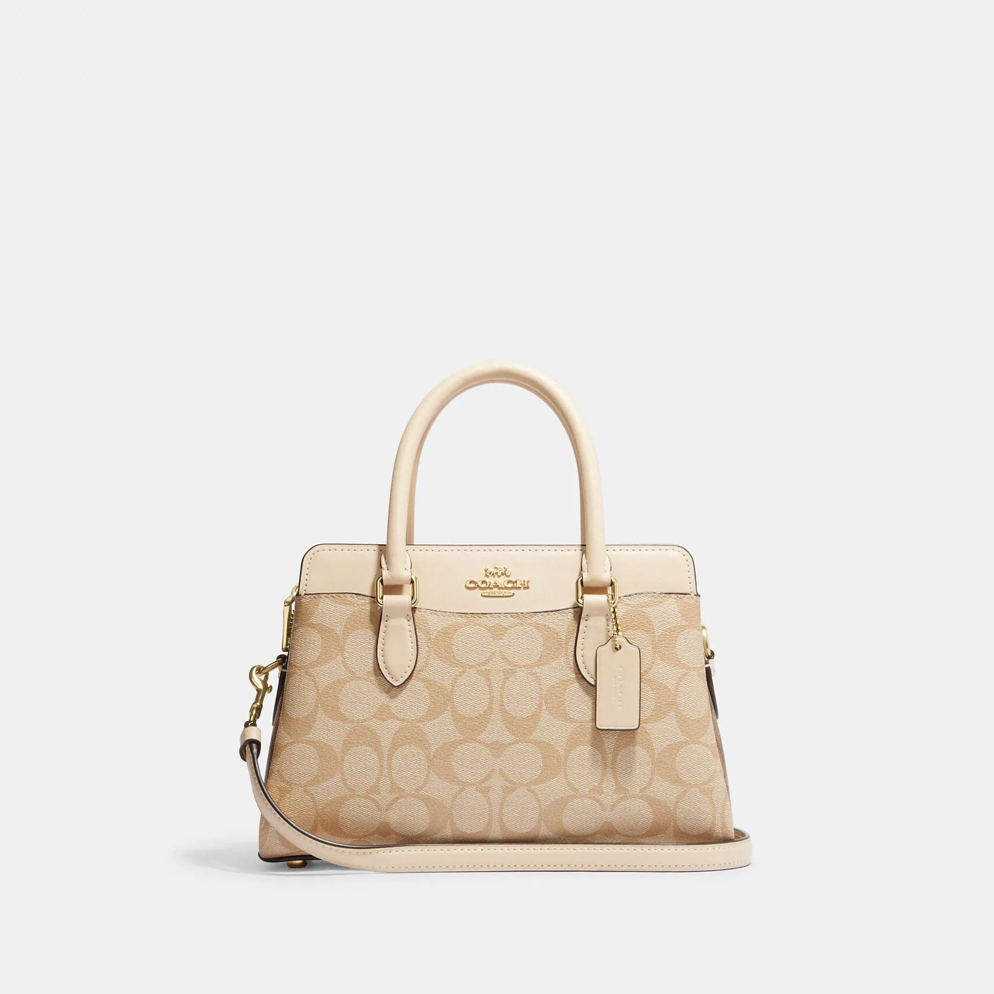 Coach Outlet Mini Darcie Carryall In Blocked Signature Canvas