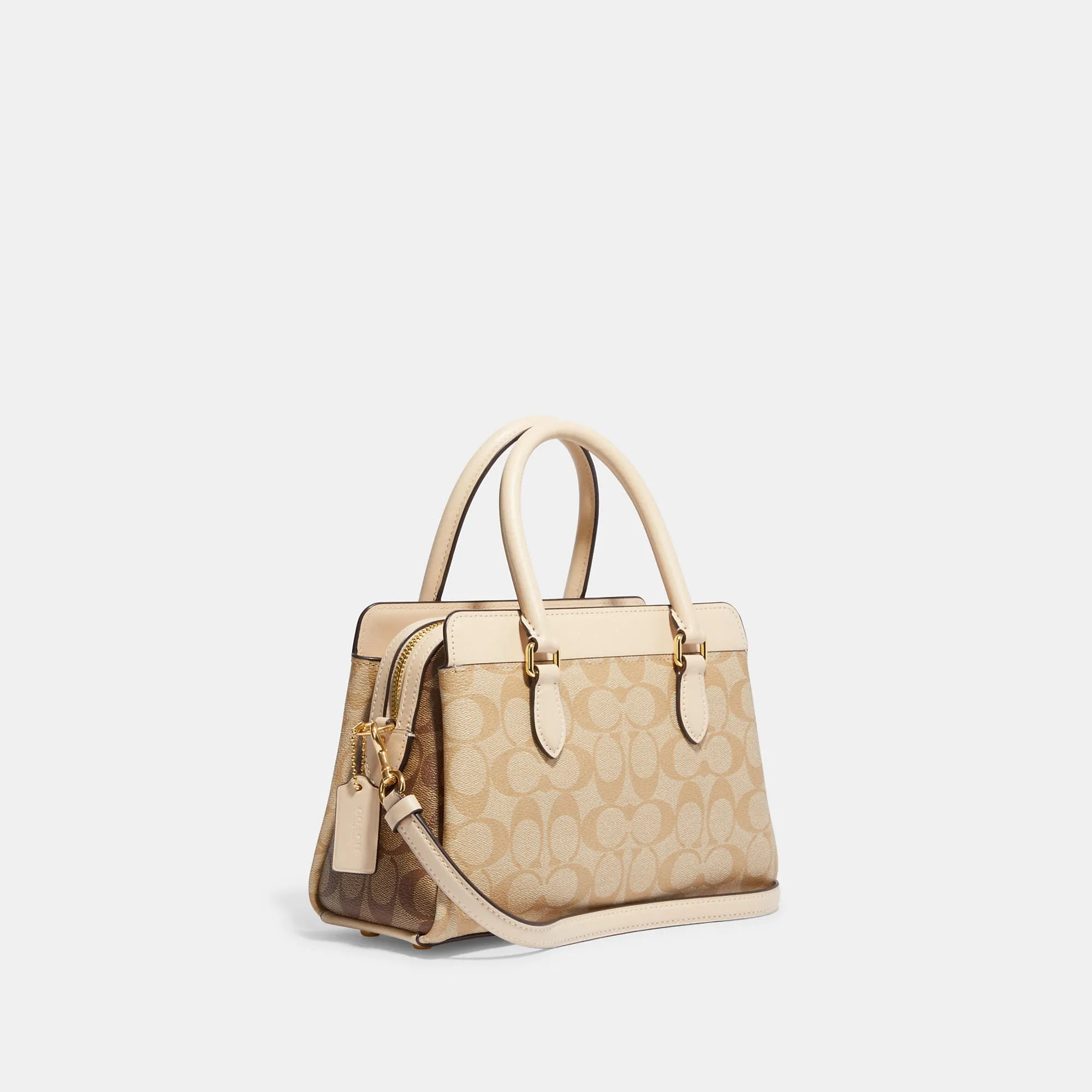 Coach Outlet Mini Darcie Carryall In Blocked Signature Canvas
