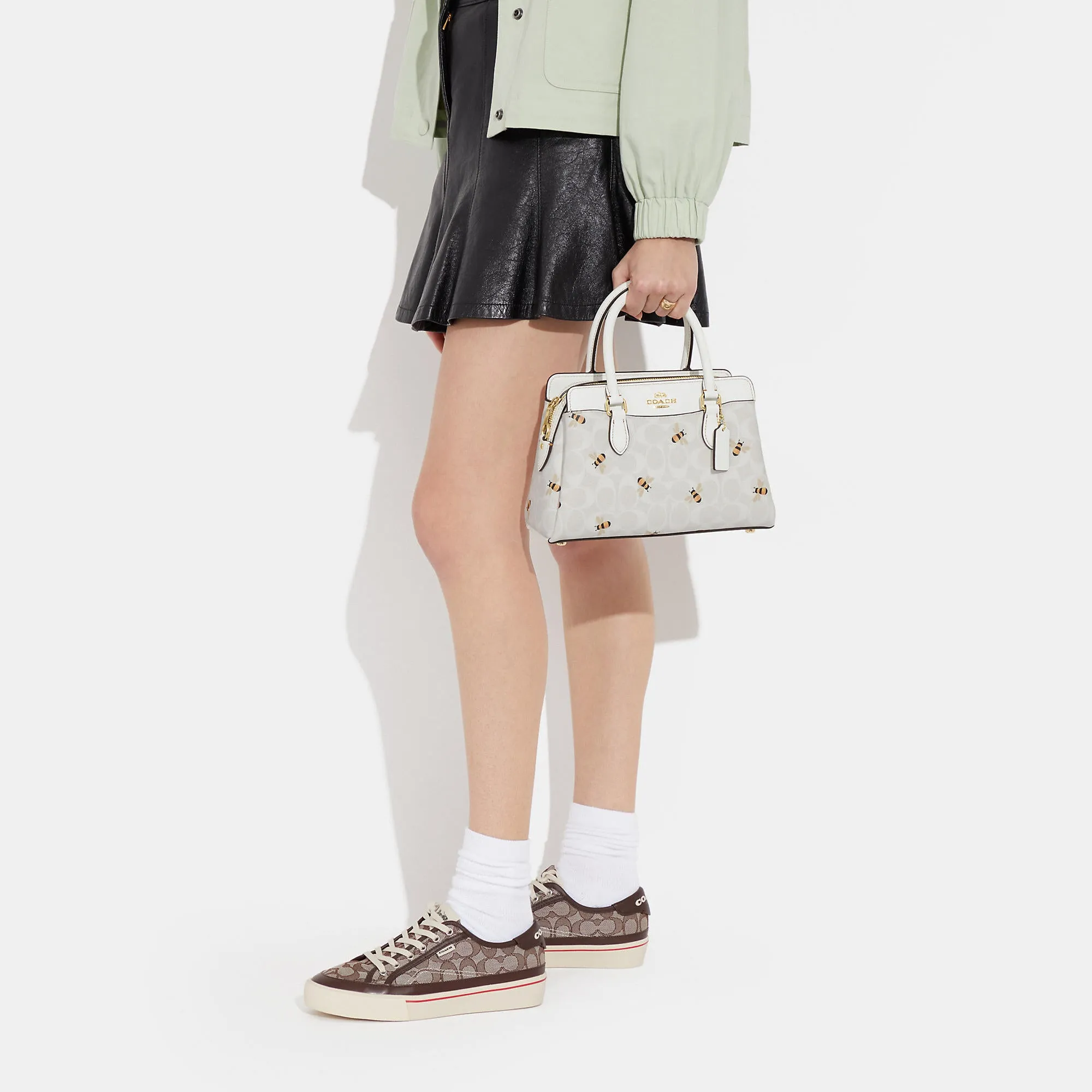 Coach Outlet Mini Darcie Carryall In Signature Canvas With Bee Print