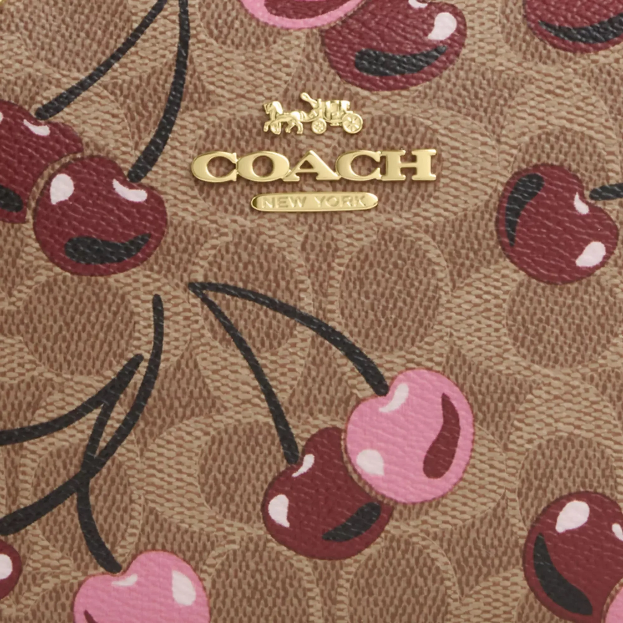 Coach Outlet Mini Jamie Camera Bag In Signature Canvas With Cherry Print