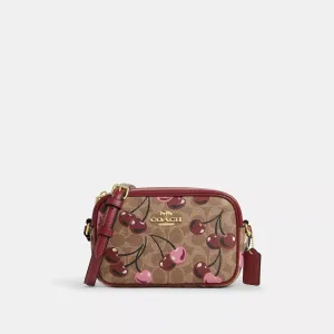 Coach Outlet Mini Jamie Camera Bag In Signature Canvas With Cherry Print