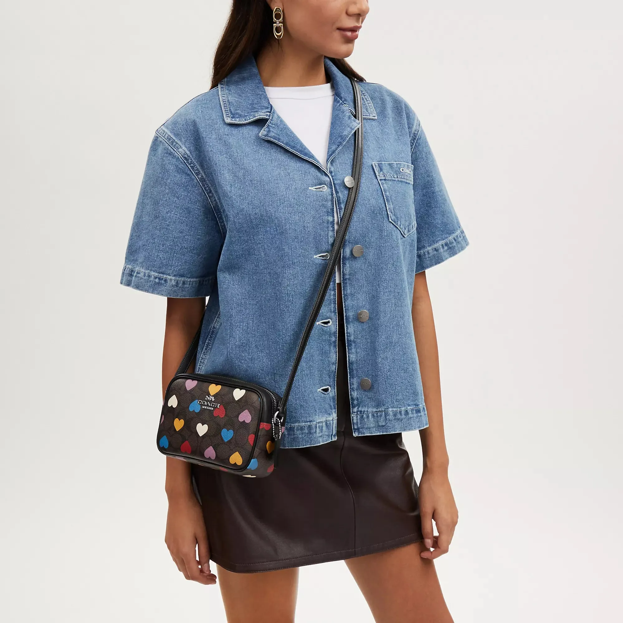 Coach Outlet Mini Jamie Camera Bag In Signature Canvas With Heart Print