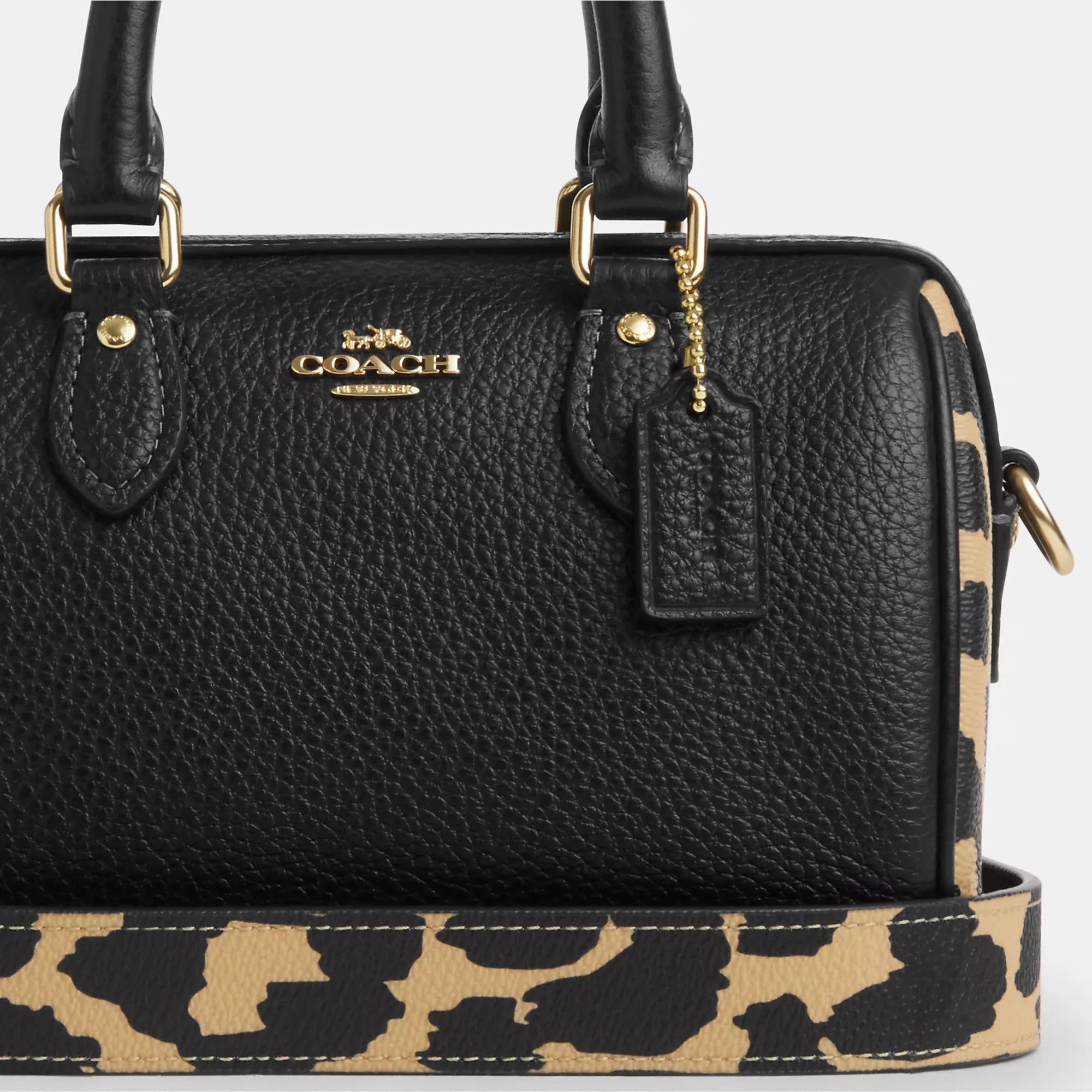 Coach Outlet Mini Rowan Crossbody Bag With Leopard Print