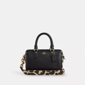 Coach Outlet Mini Rowan Crossbody Bag With Leopard Print