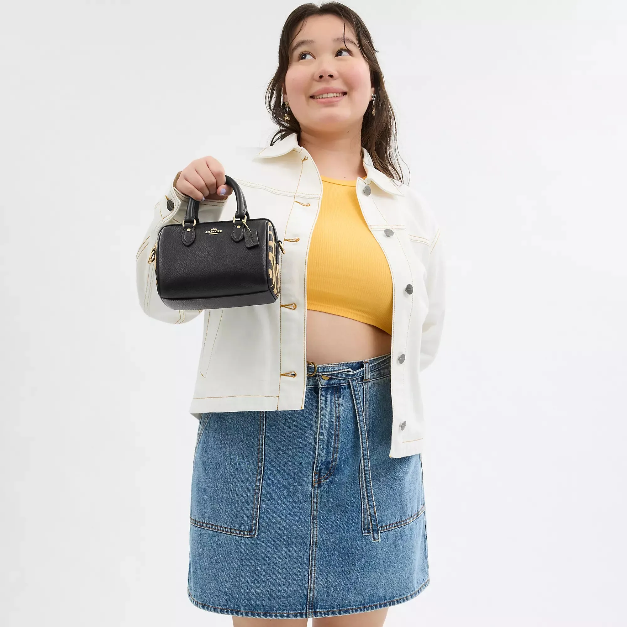 Coach Outlet Mini Rowan Crossbody Bag With Leopard Print