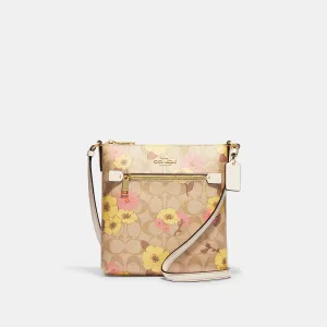 Coach Outlet Mini Rowan File Bag In Signature Canvas With Floral Cluster Print