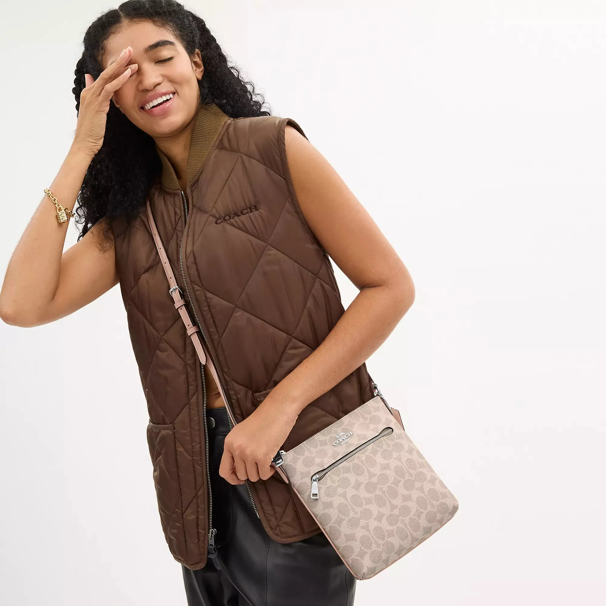 Coach Outlet Mini Rowan File Bag In Signature Canvas
