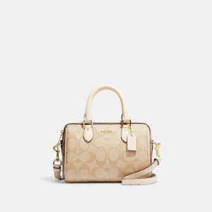 Coach Outlet Mini Rowan Satchel In Blocked Signature Canvas