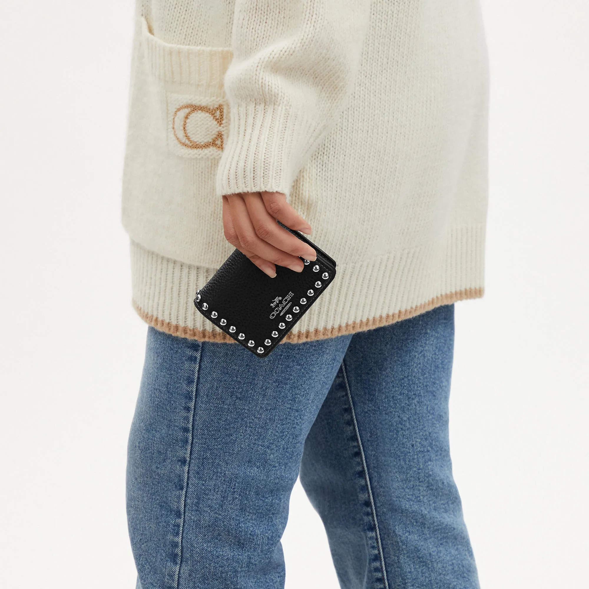 Coach Outlet Mini Wallet On A Chain With Rivets