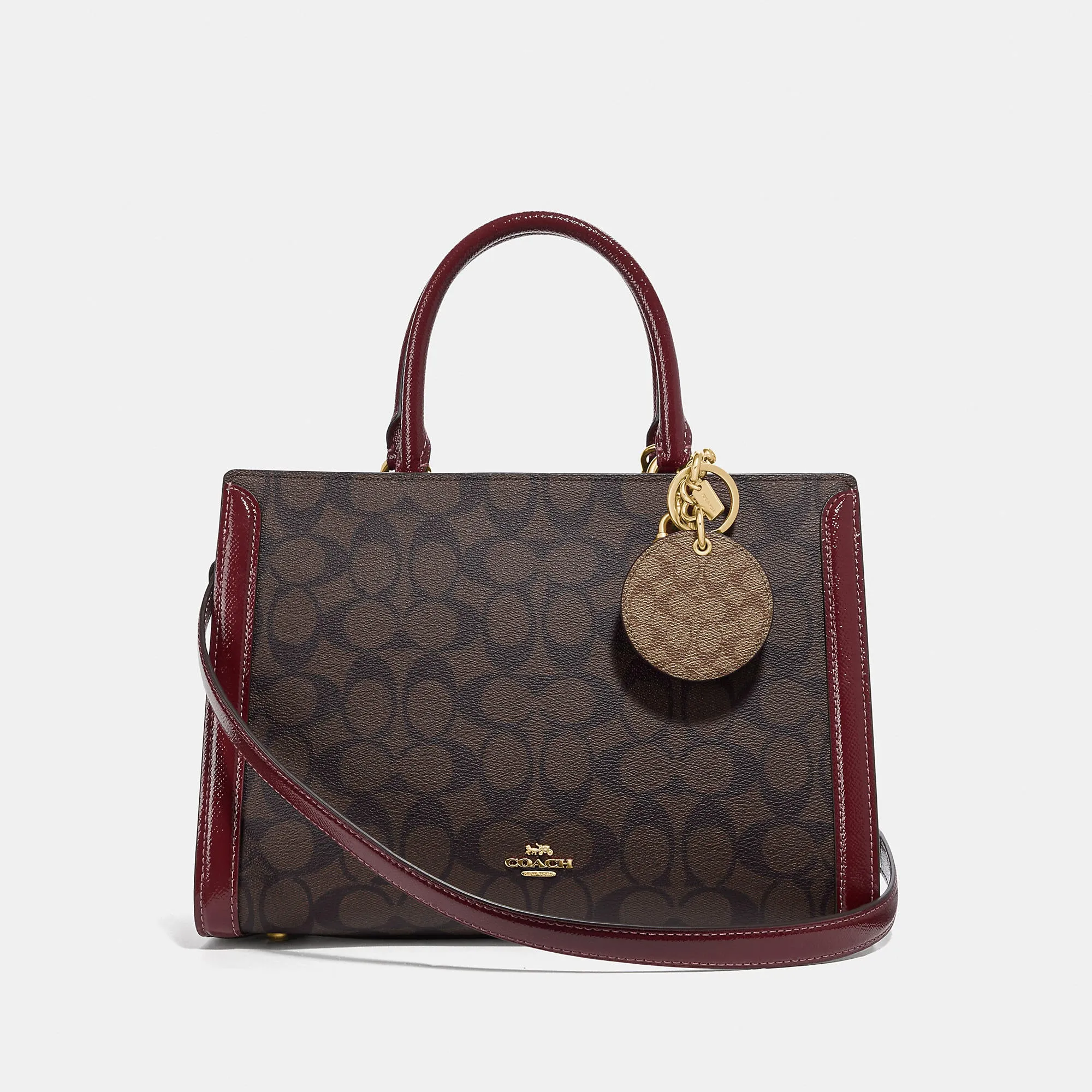 Coach Outlet Mirror Bag Charm In Signature Canvas