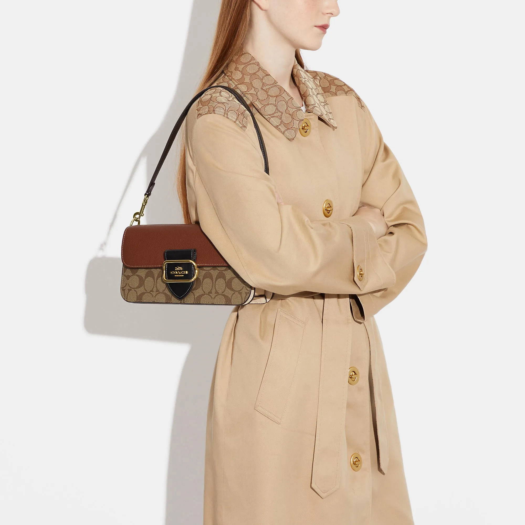 Coach Outlet Morgan Shoulder Bag In Colorblock Signature Canvas