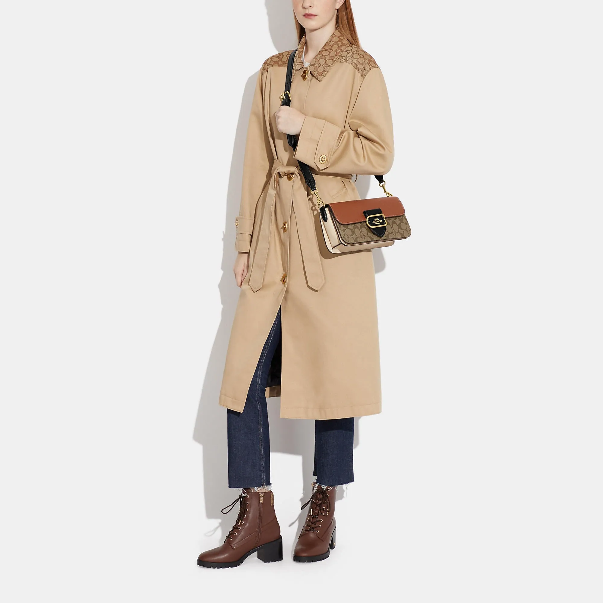Coach Outlet Morgan Shoulder Bag In Colorblock Signature Canvas