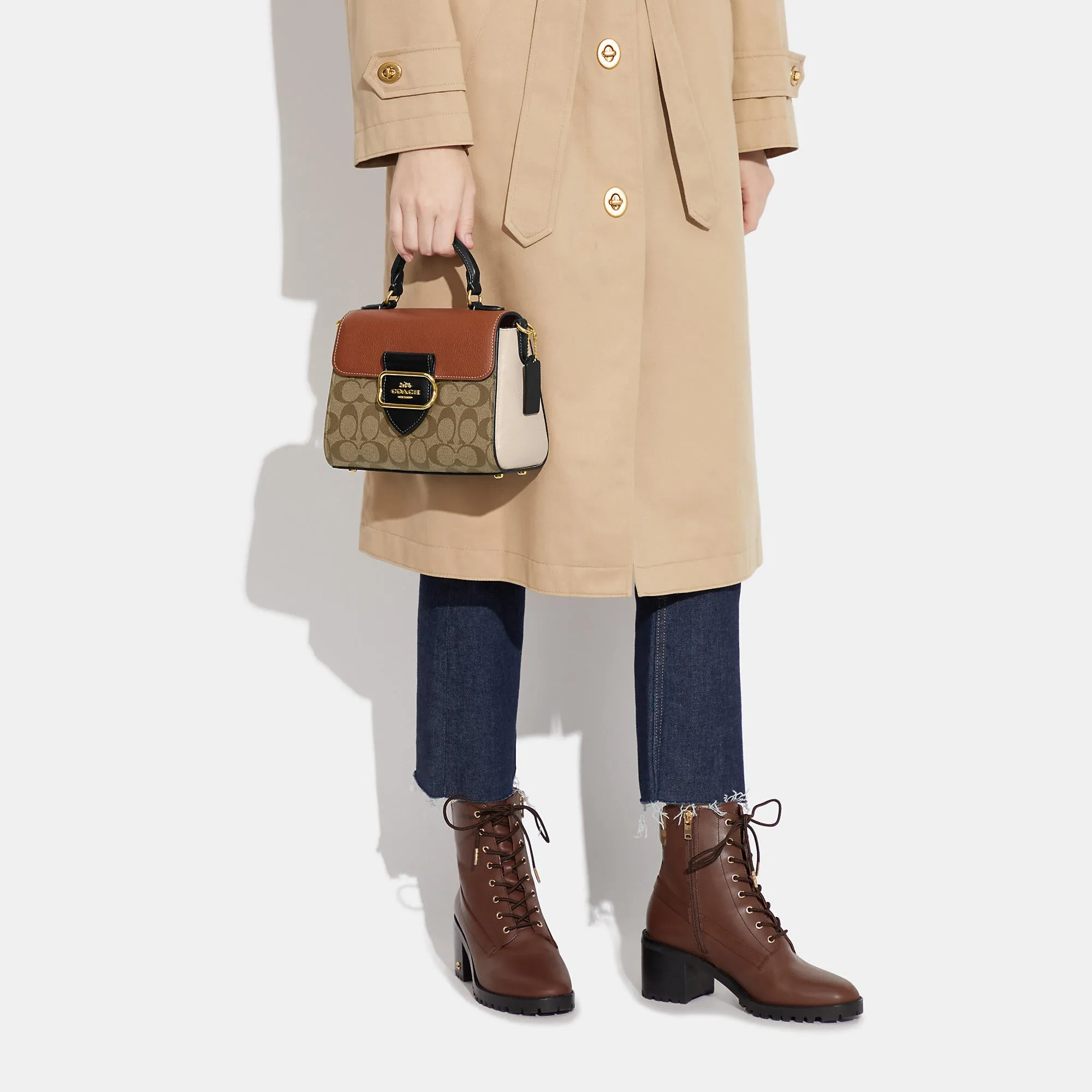 Coach Outlet Morgan Top Handle Satchel In Colorblock Signature Canvas