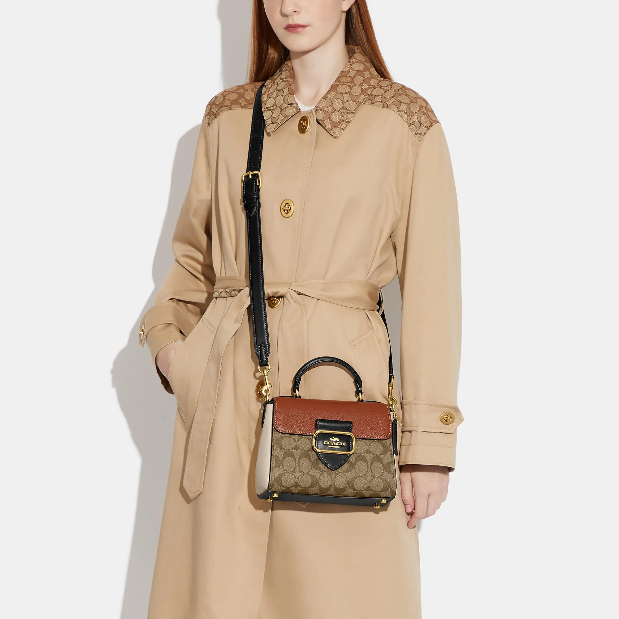 Coach Outlet Morgan Top Handle Satchel In Colorblock Signature Canvas