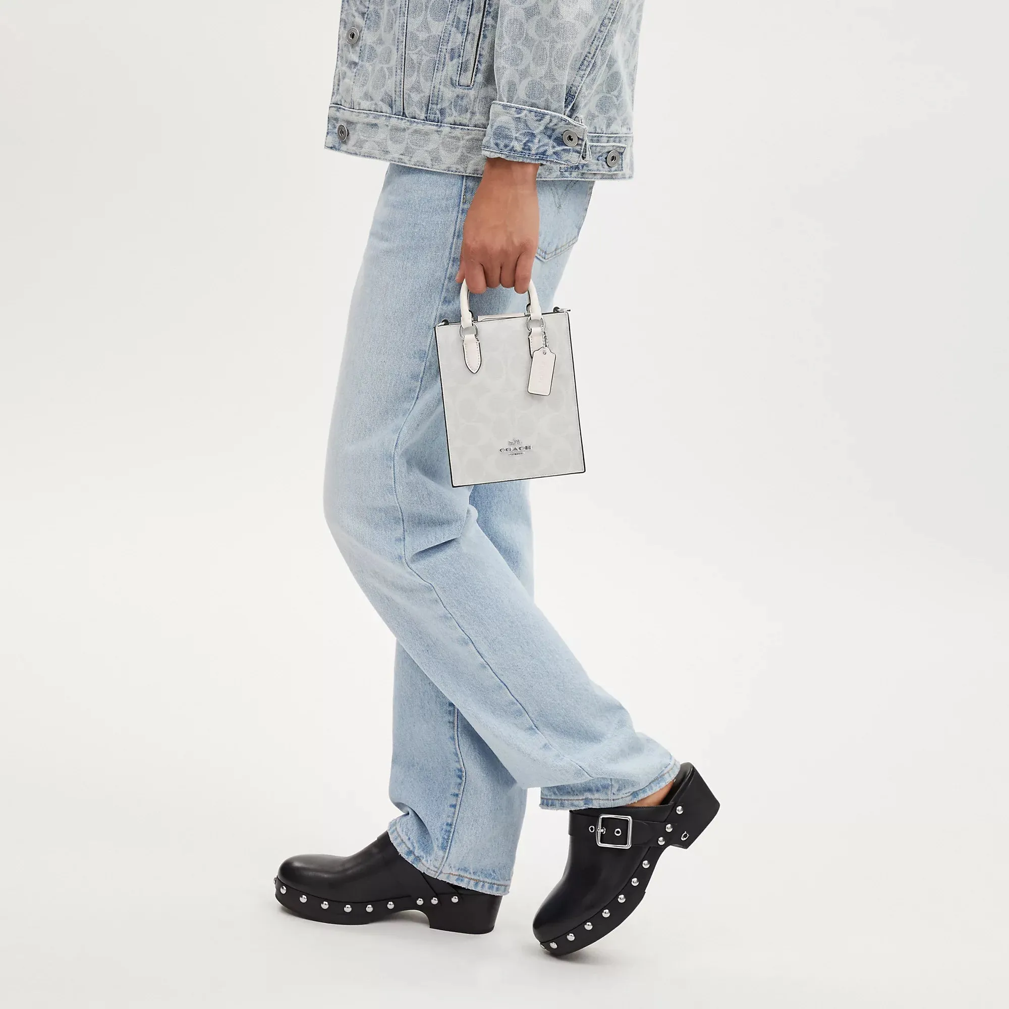 Coach Outlet North South Mini Tote In Signature Canvas