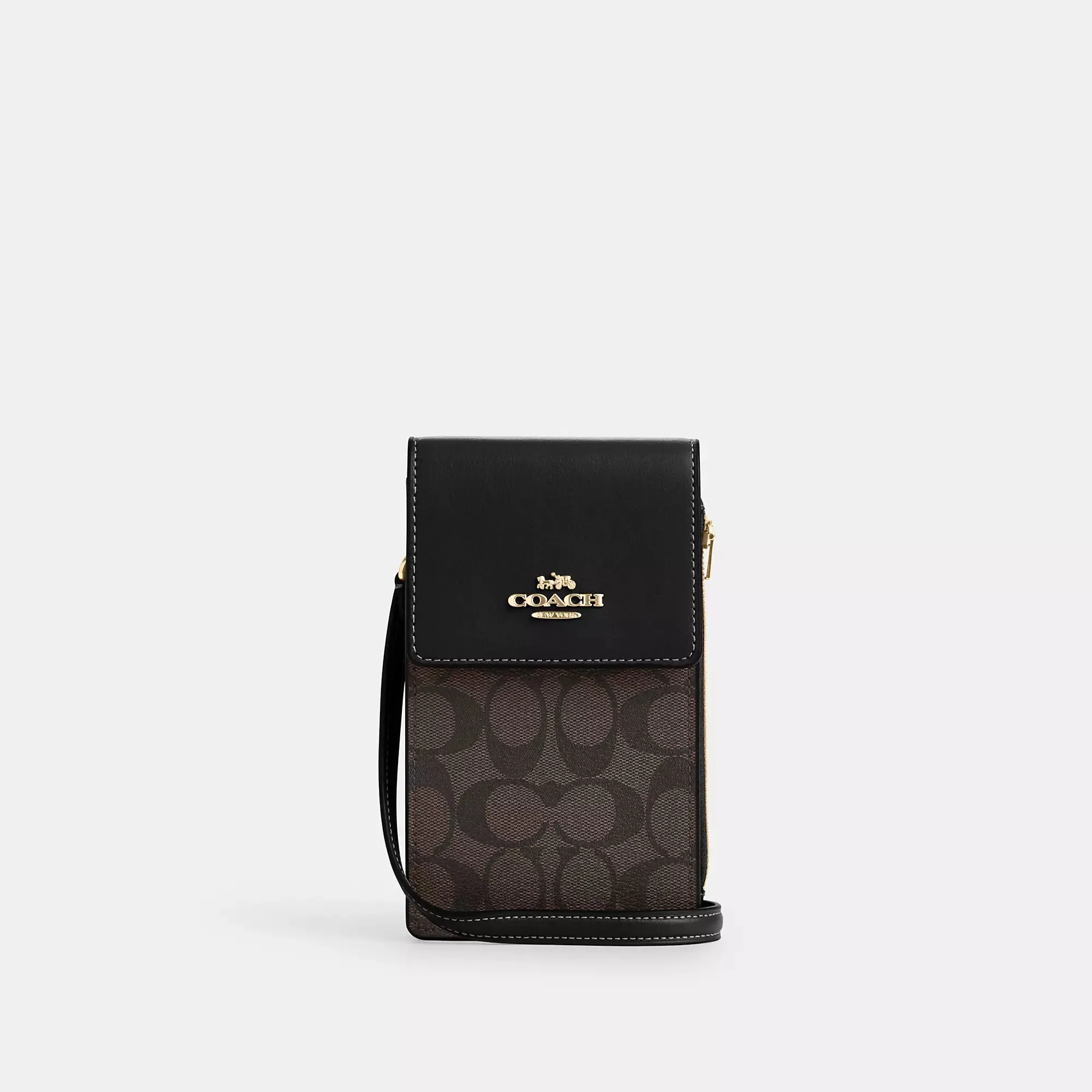 Coach Outlet North South Phone Crossbody In Signature Canvas