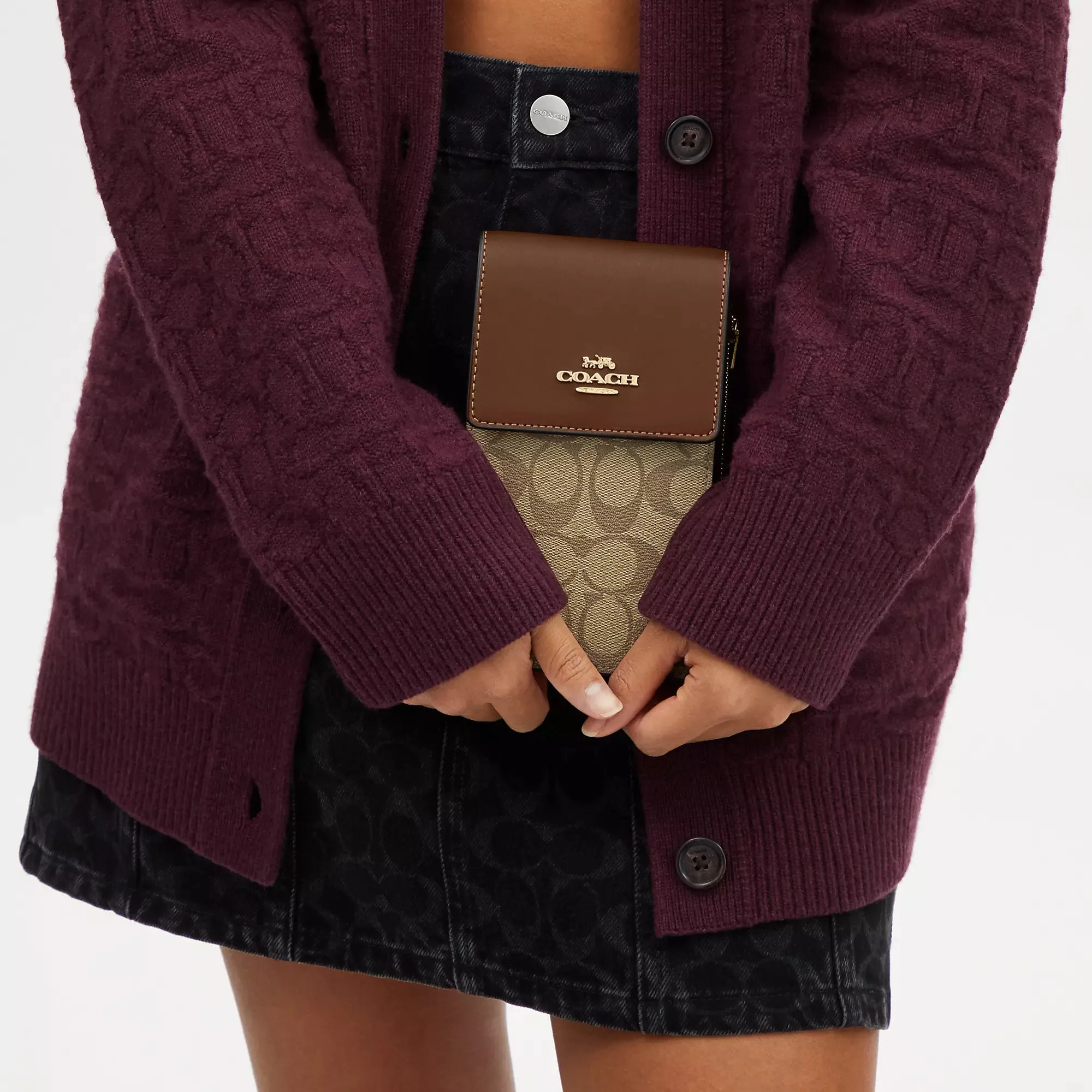 Coach Outlet North South Phone Crossbody In Signature Canvas