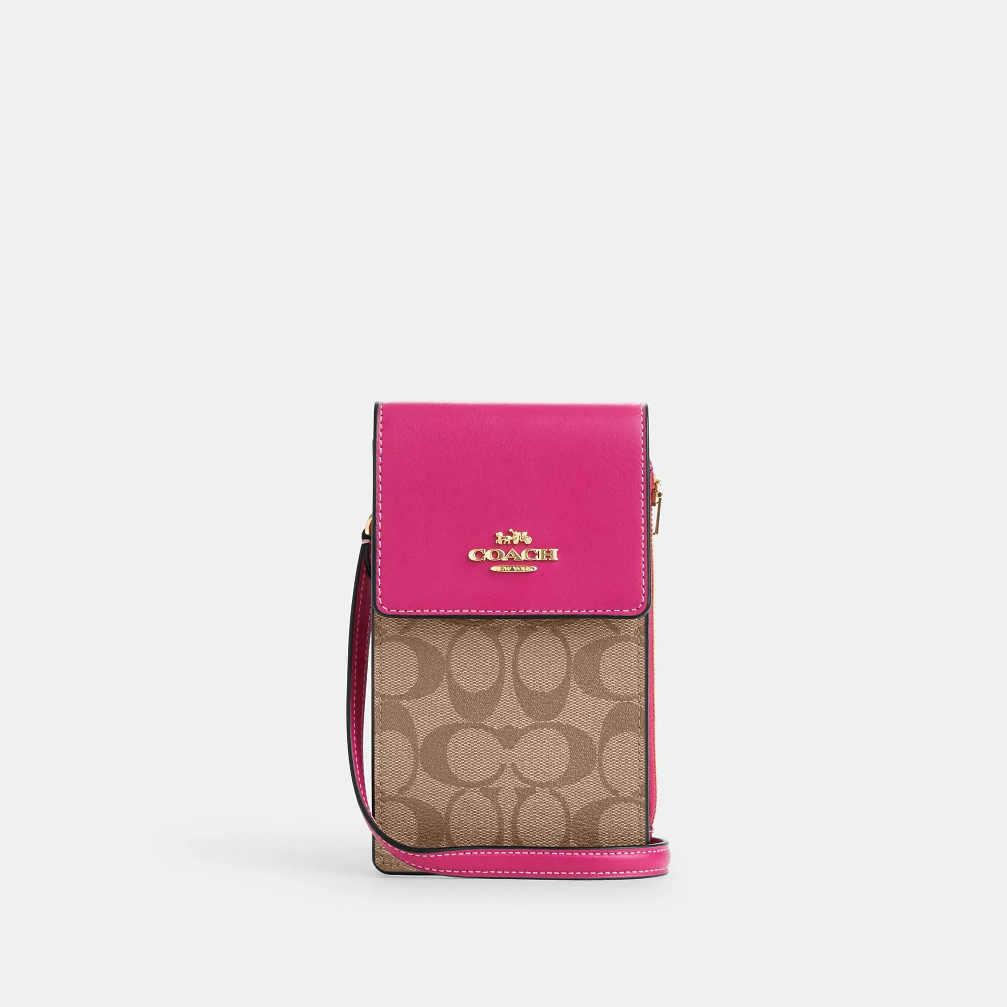 Coach Outlet North South Phone Crossbody In Signature Canvas