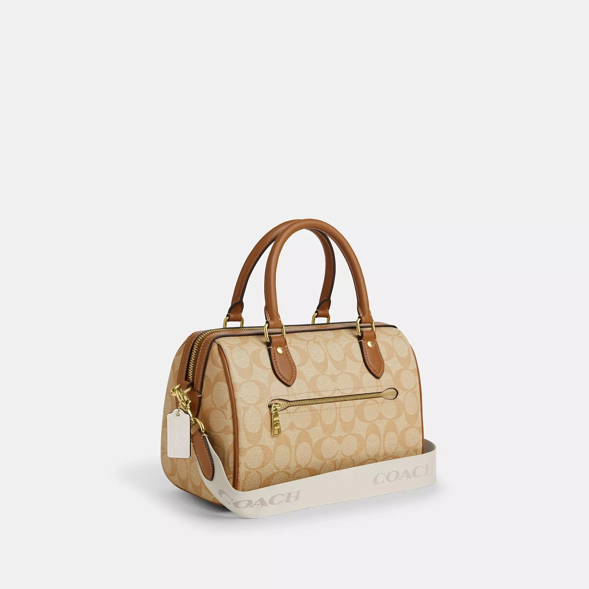 Coach Outlet Rowan Satchel In Signature Canvas With Stripe