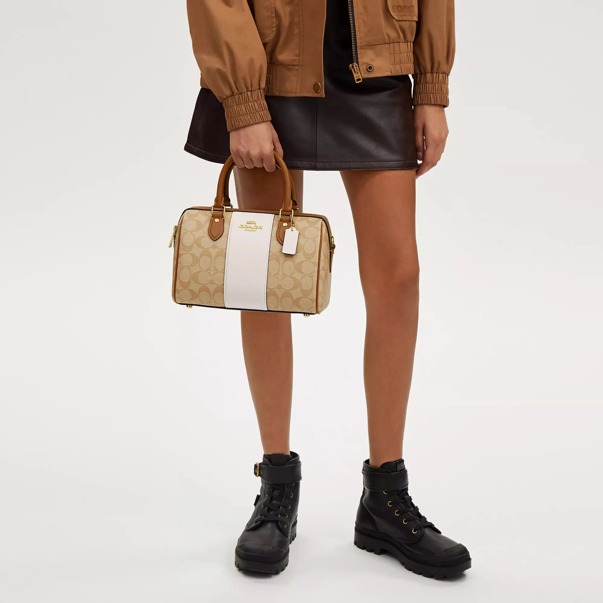 Coach Outlet Rowan Satchel In Signature Canvas With Stripe