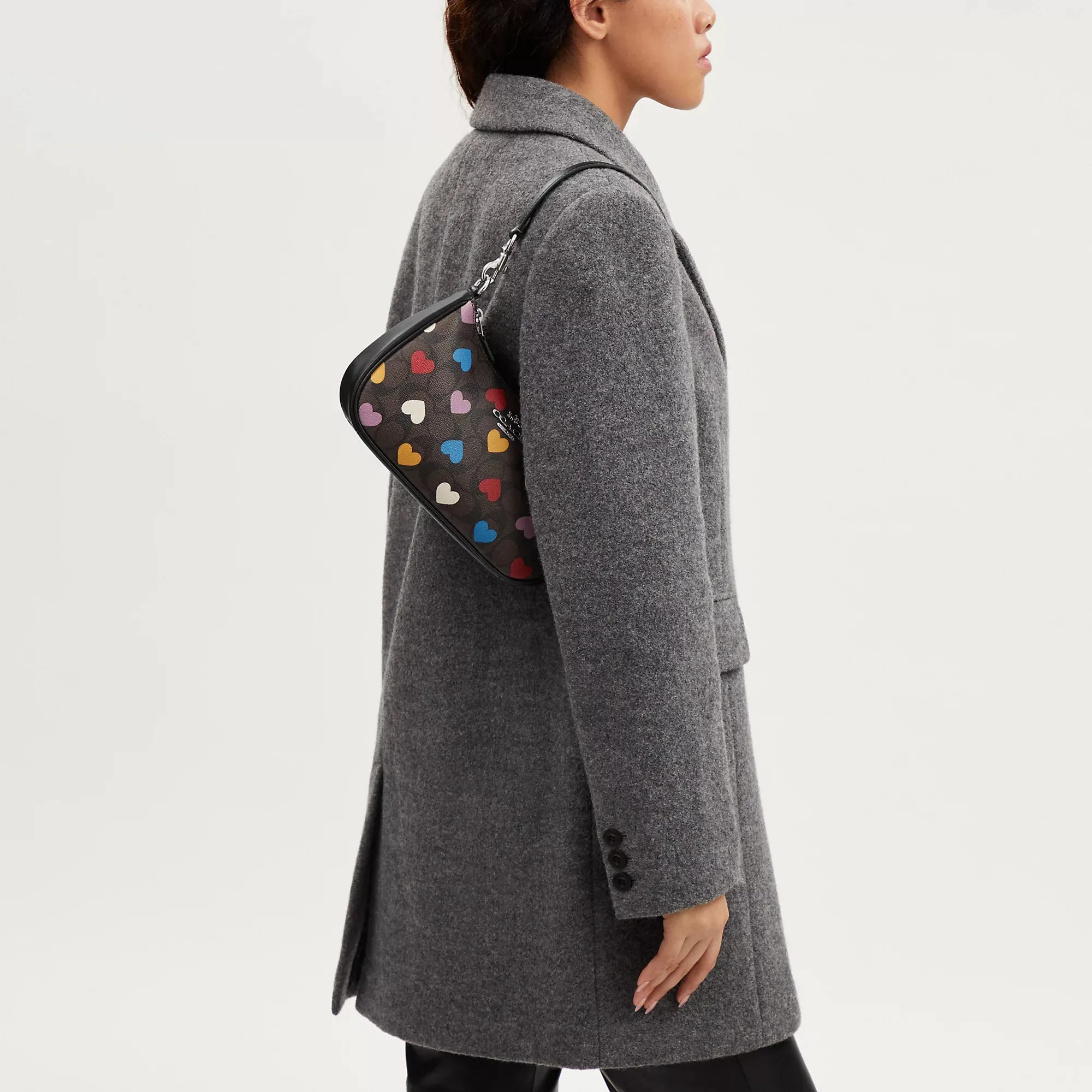 Coach Outlet Teri Shoulder Bag In Signature Canvas With Heart Print
