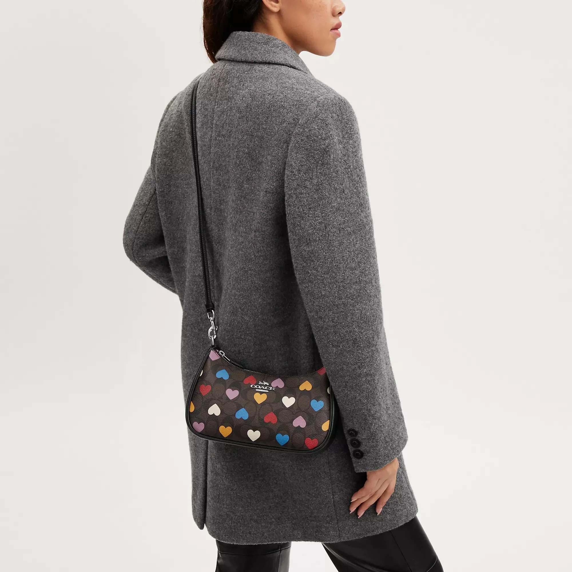 Coach Outlet Teri Shoulder Bag In Signature Canvas With Heart Print