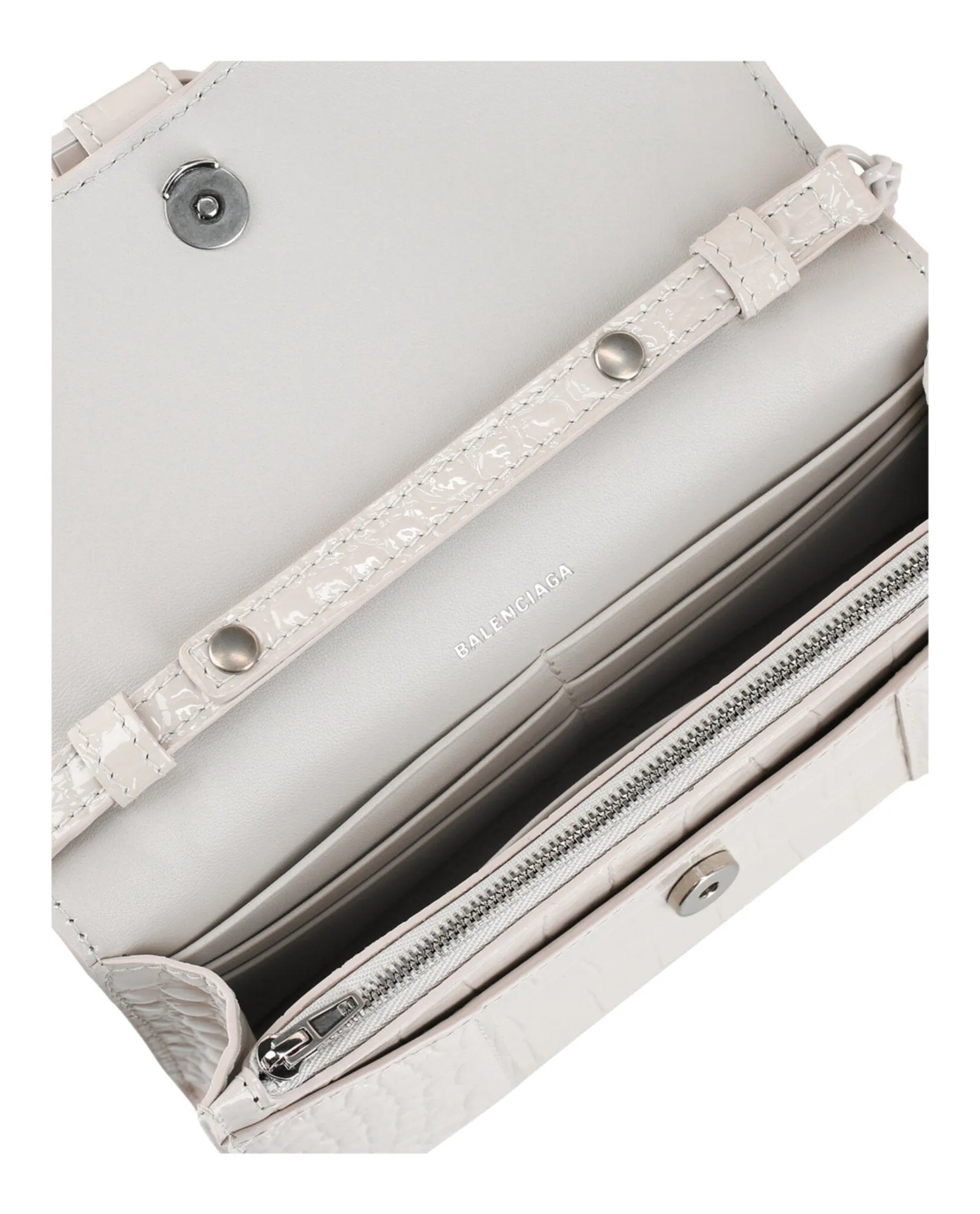 Croc Embossed Hourglass Wallet On Chain