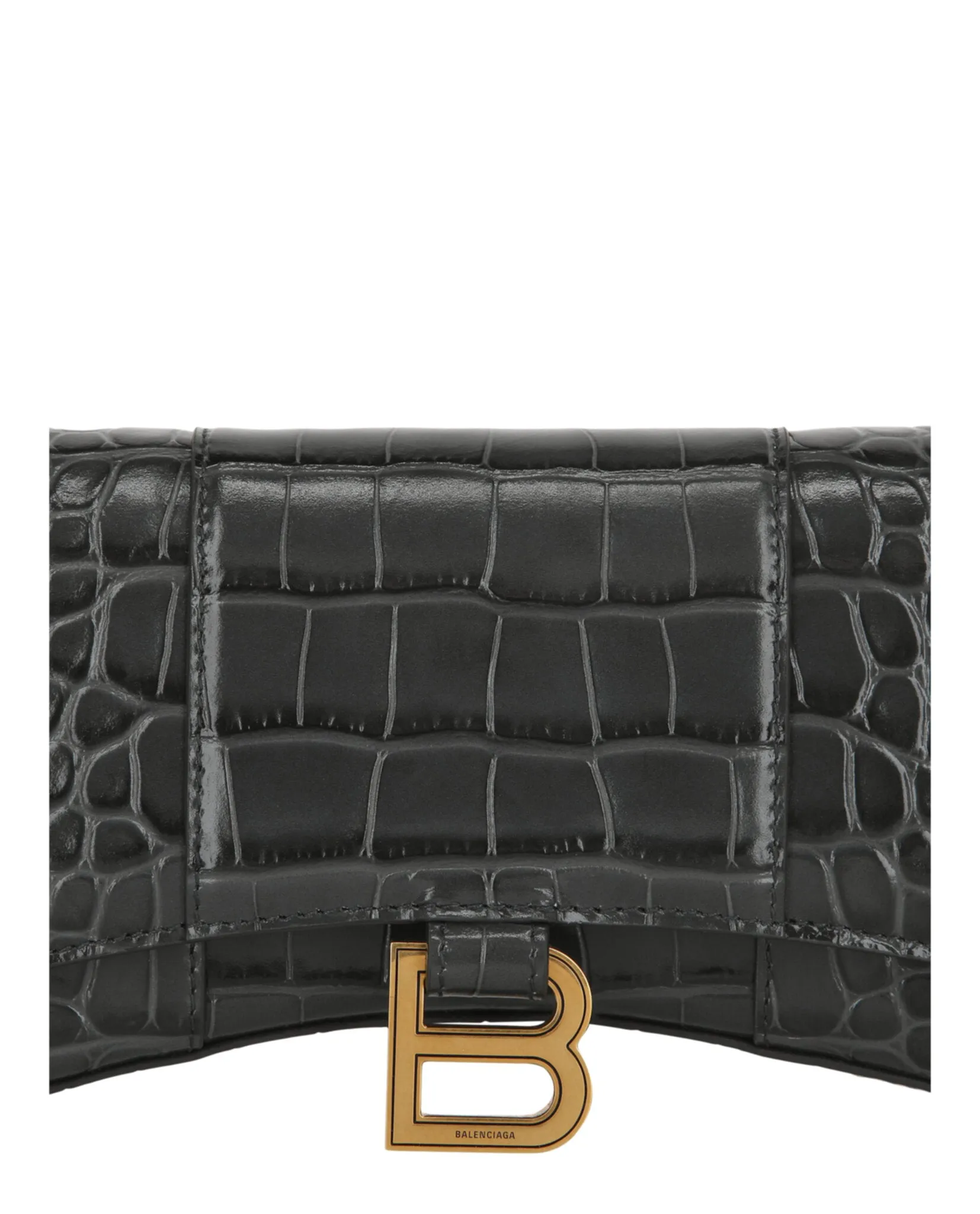 Croc Embossed Hourglass Wallet On Chain