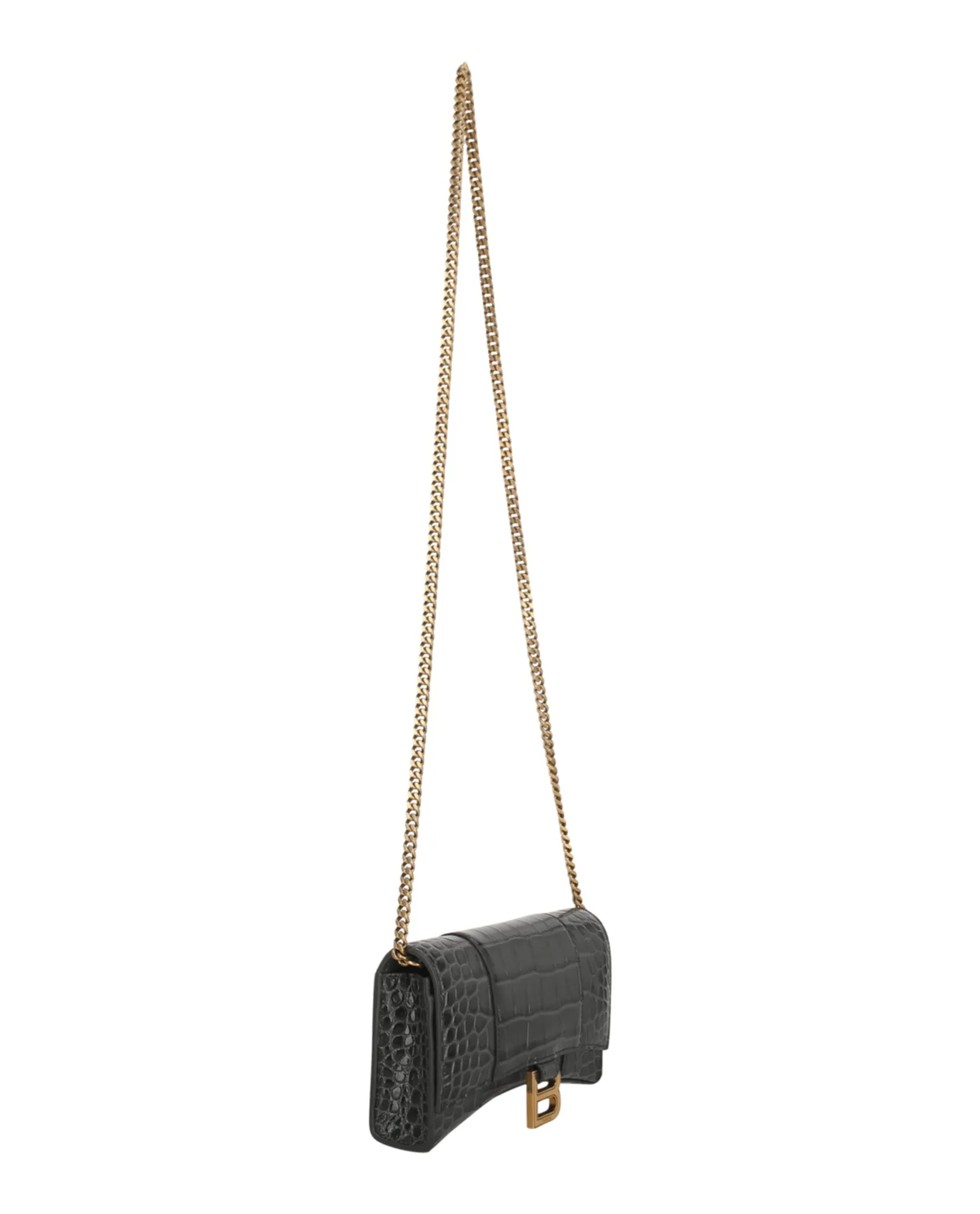 Croc Embossed Hourglass Wallet On Chain