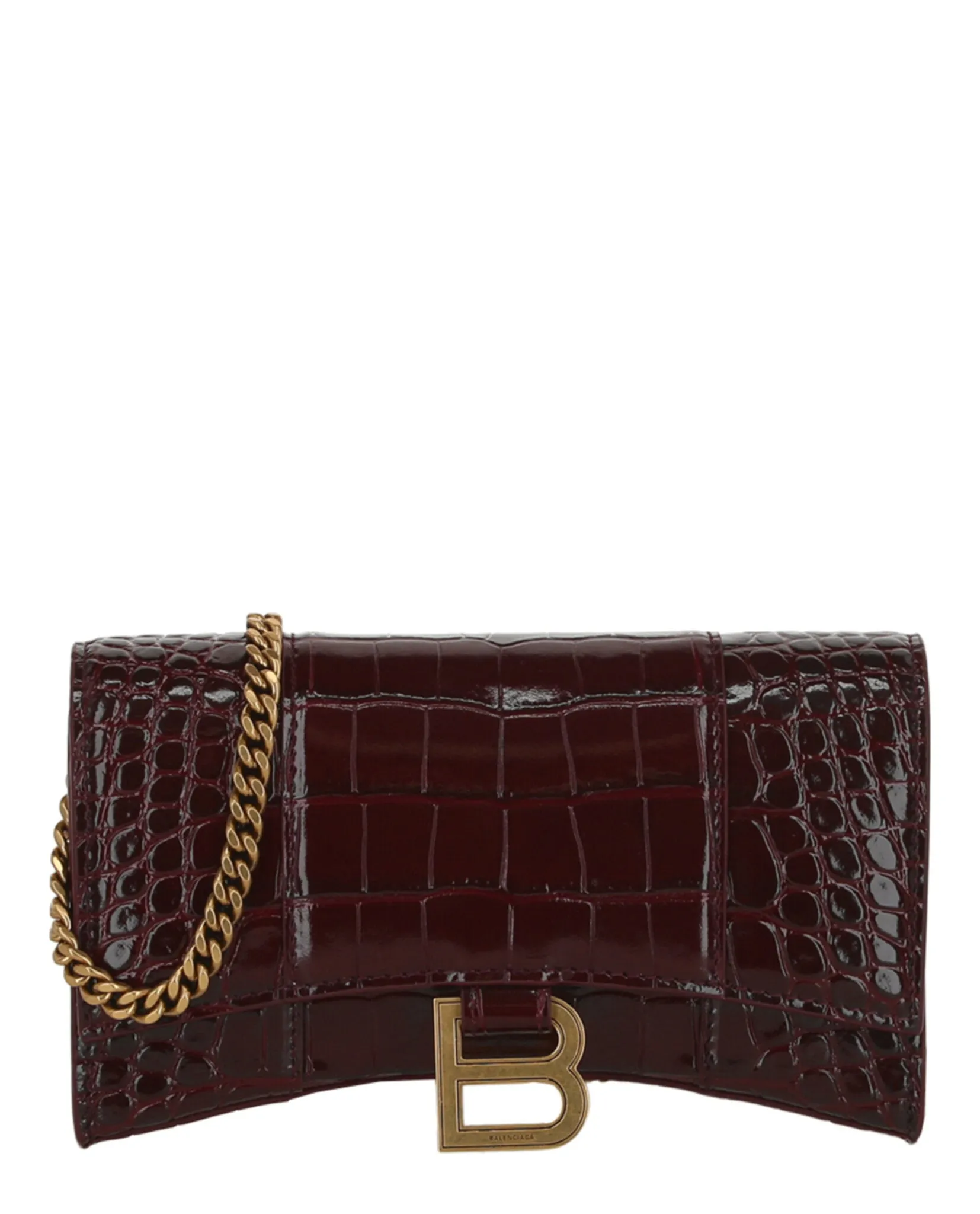 Croc Embossed Hourglass Wallet On Chain
