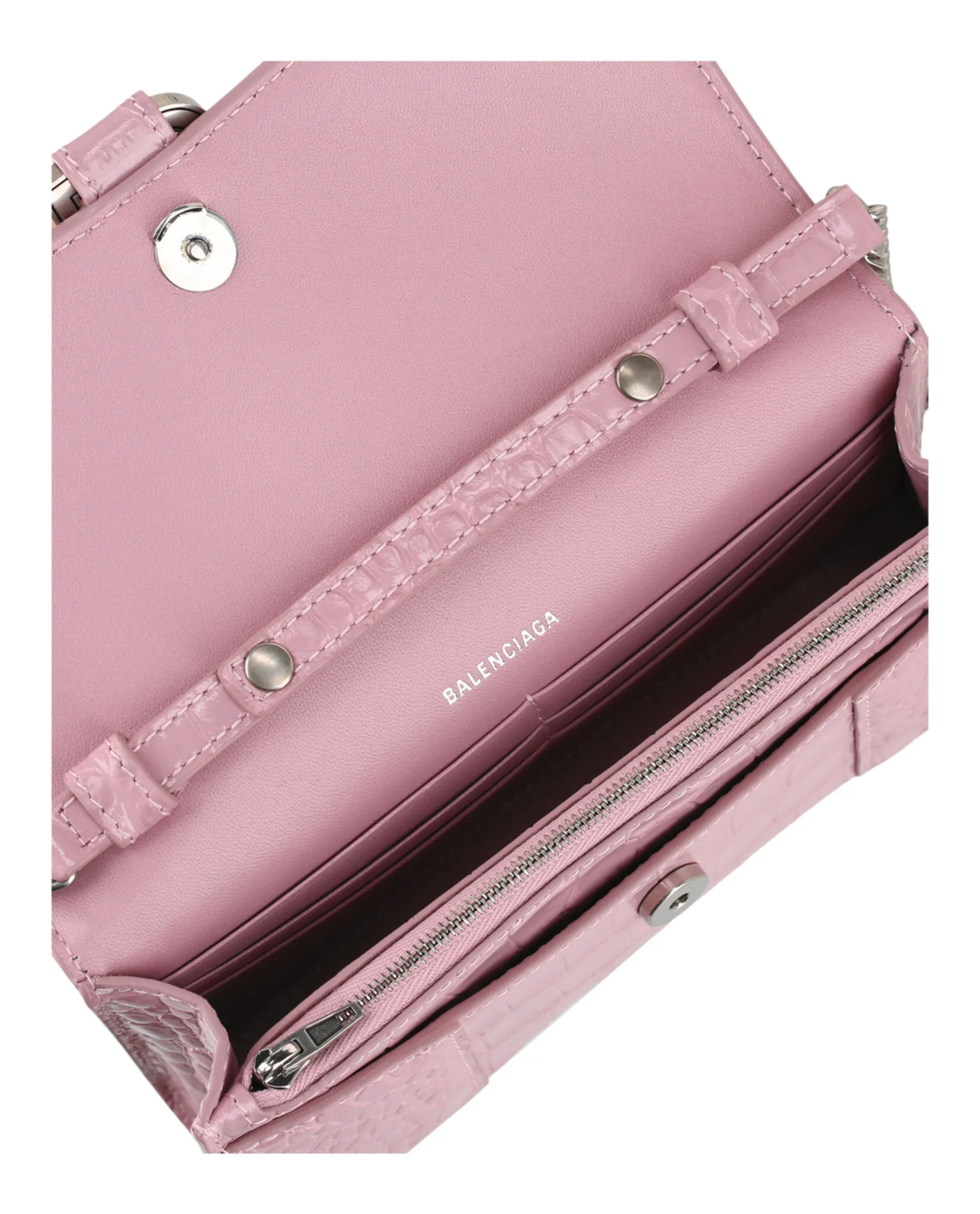 Croc Embossed Hourglass Wallet On Chain