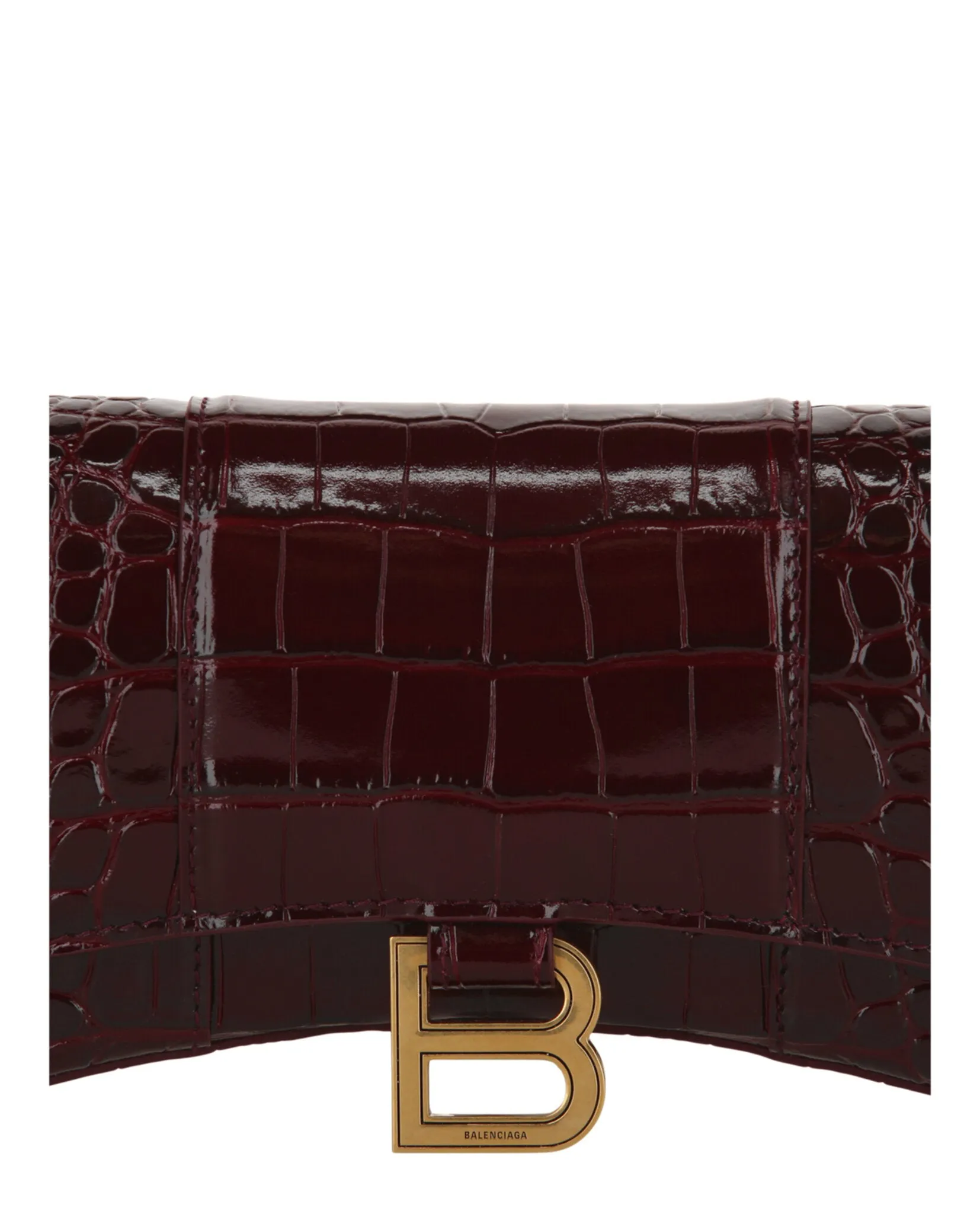 Croc Embossed Hourglass Wallet On Chain