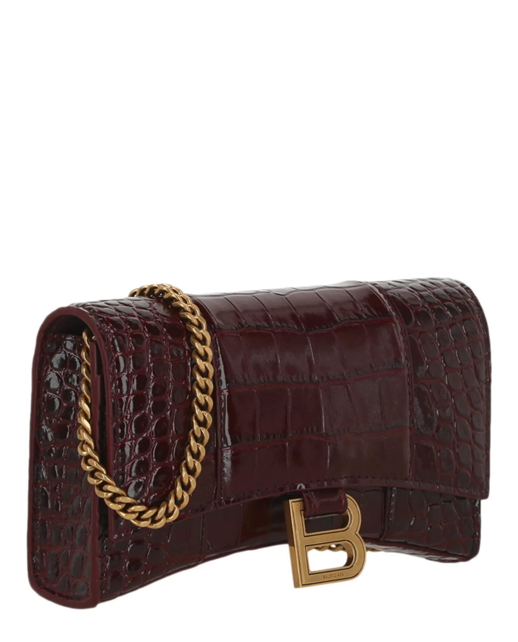 Croc Embossed Hourglass Wallet On Chain