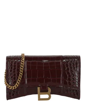 Croc Embossed Hourglass Wallet On Chain