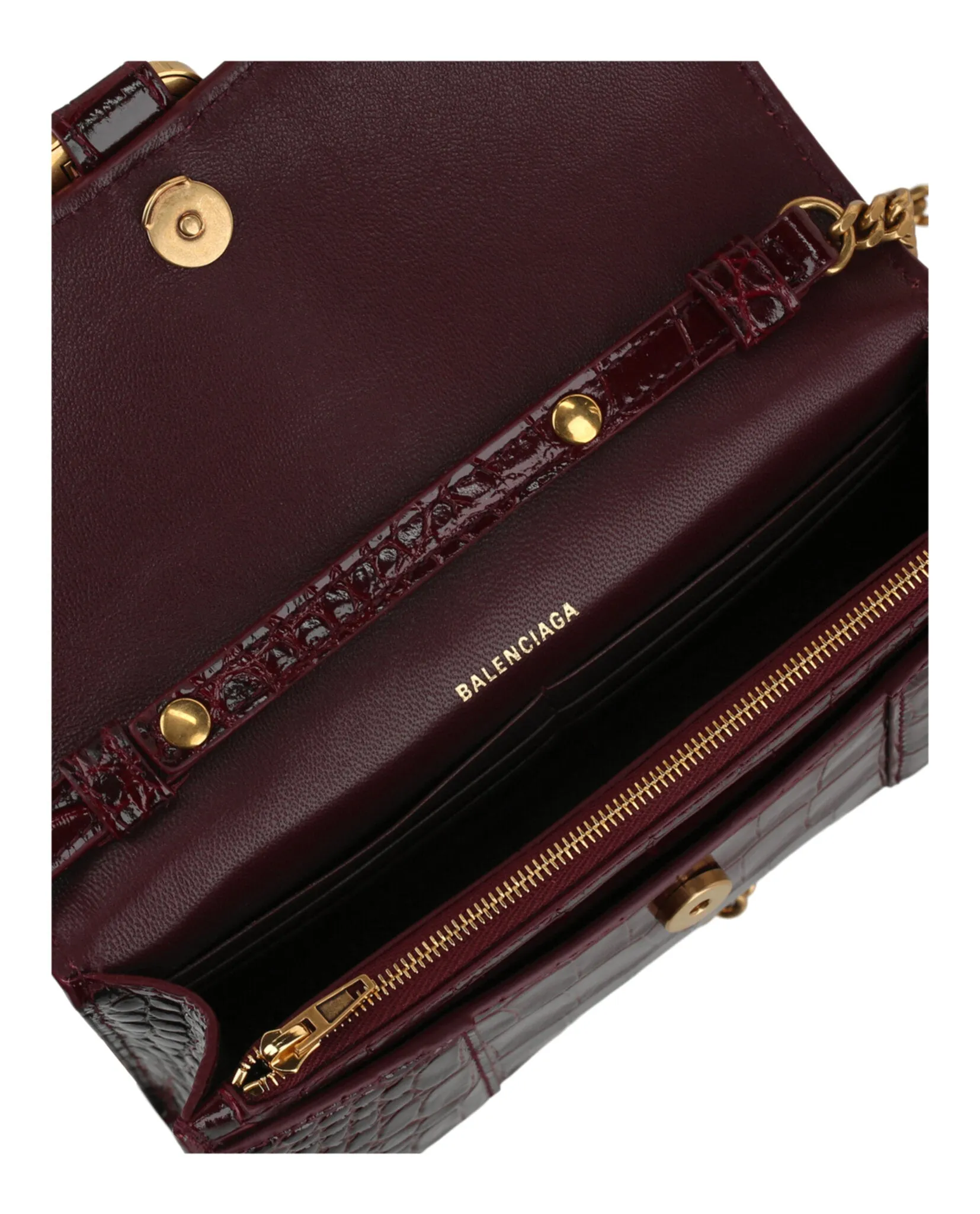 Croc Embossed Hourglass Wallet On Chain