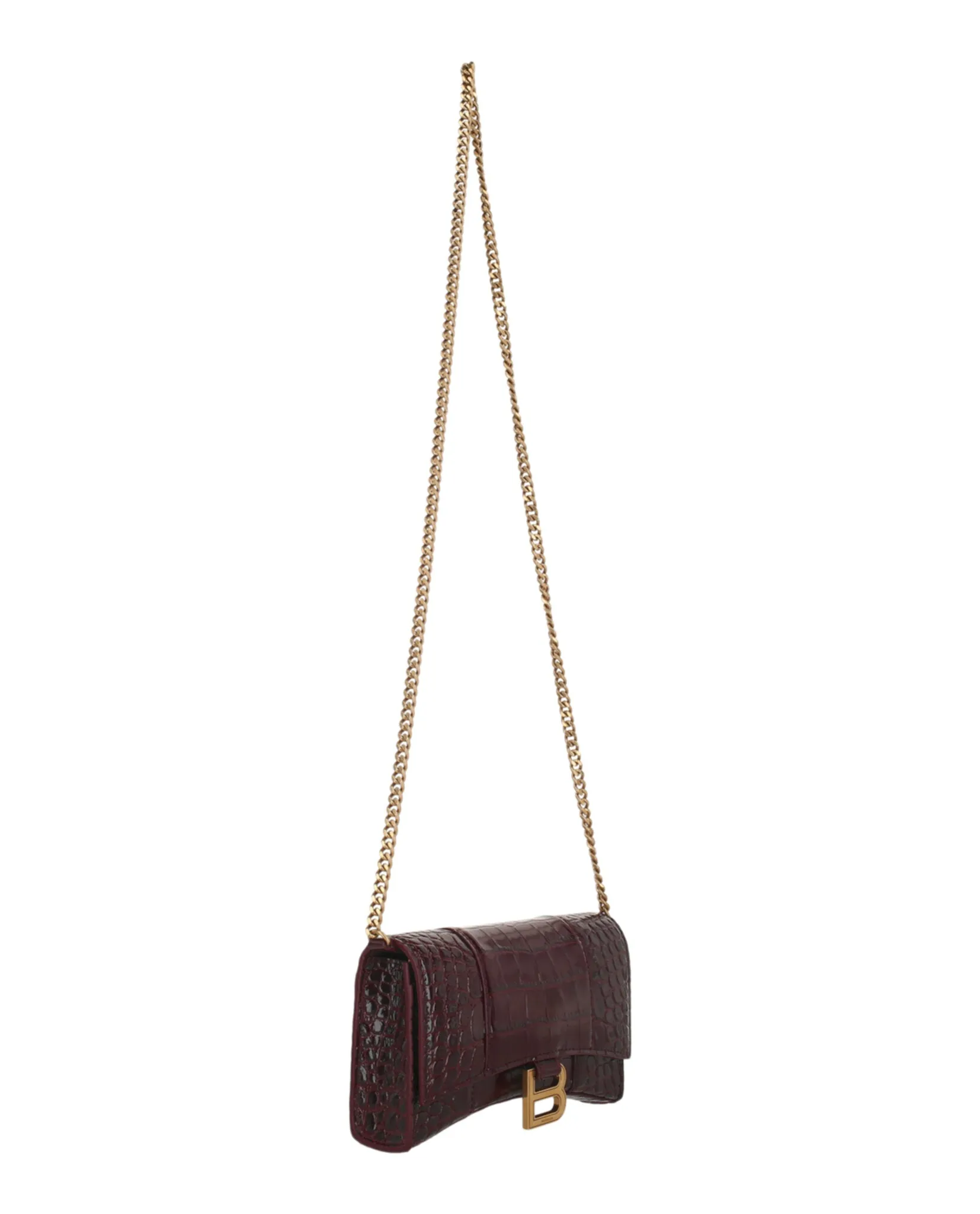 Croc Embossed Hourglass Wallet On Chain