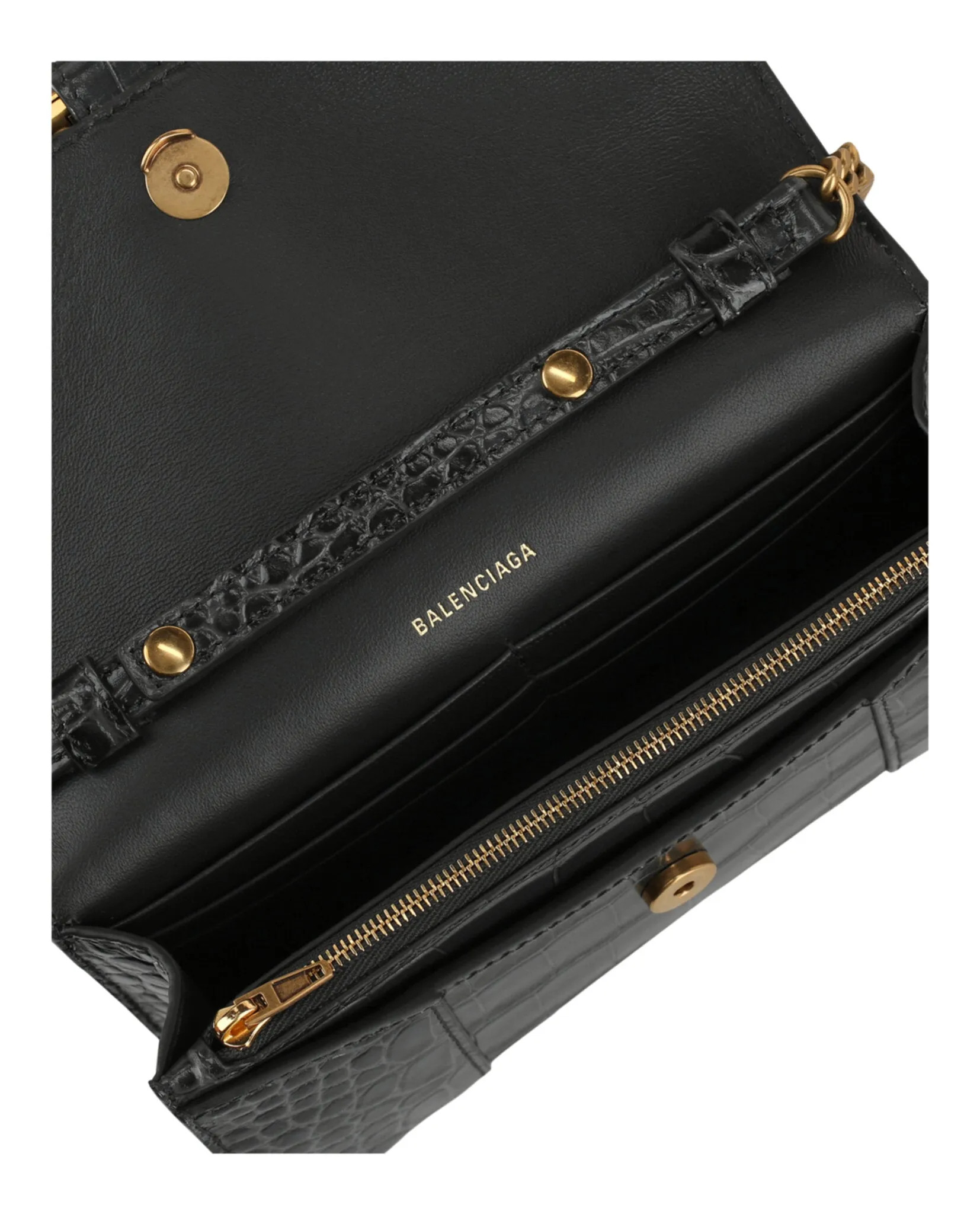 Croc Embossed Hourglass Wallet On Chain