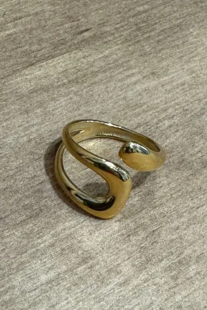 Elise IG Style Irregular Open Ring - Gold