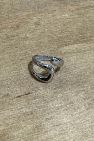 Elise IG Style Irregular Open Ring - Silver