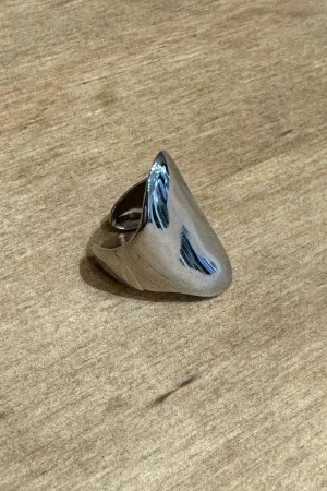 Ellie Luxurious Retro Open Ring - Silver