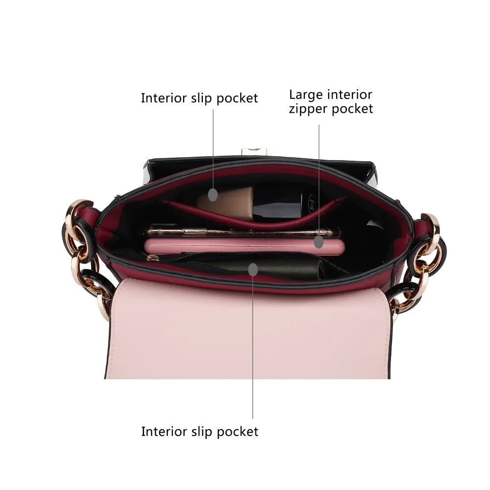 Fantasia Solid Crossbody Handbag